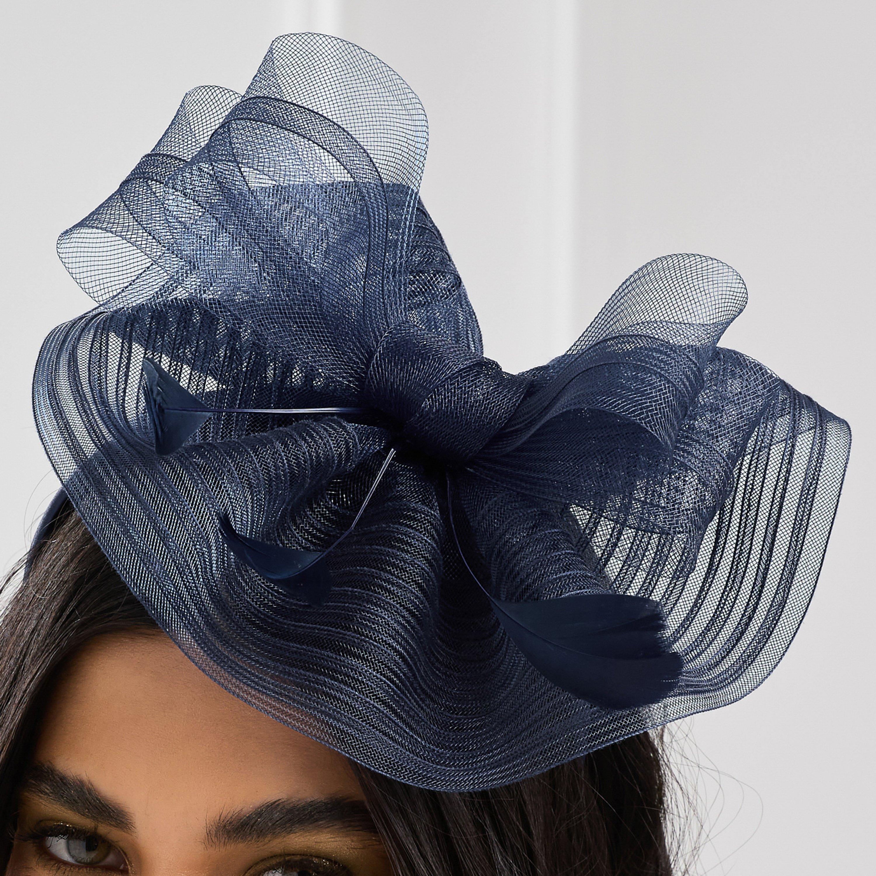 Navy - Jon Richard - Navy Hat Fascinator - 4