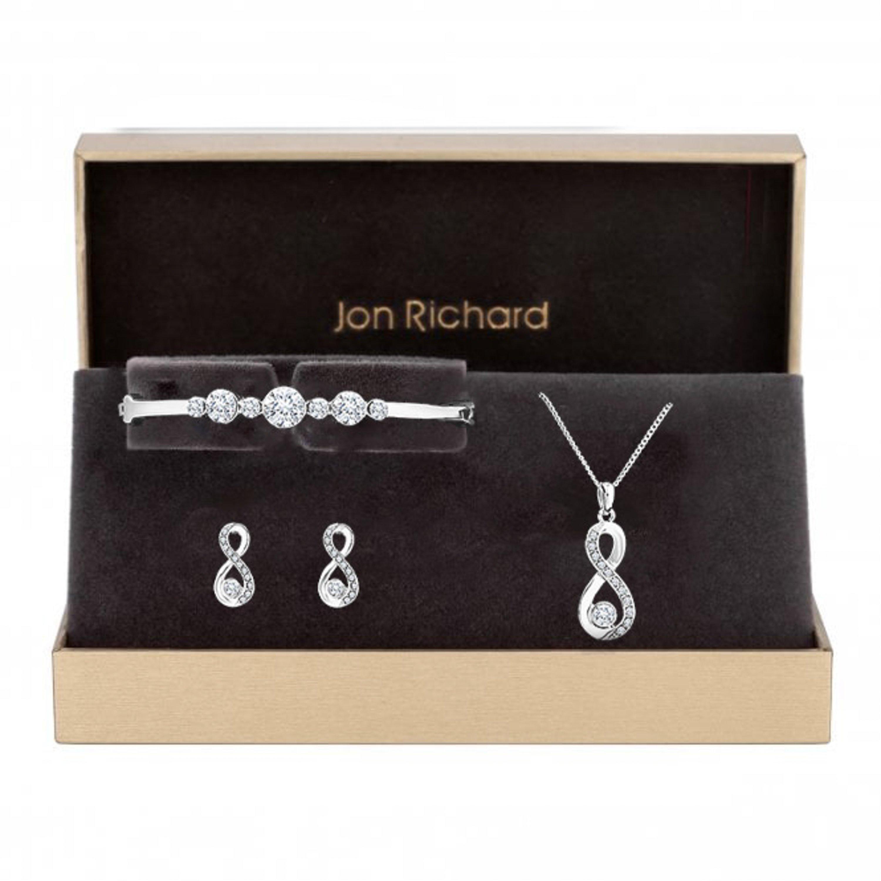Jon Richard Silver Plated Crystal Jewellery Set - Gift Boxed