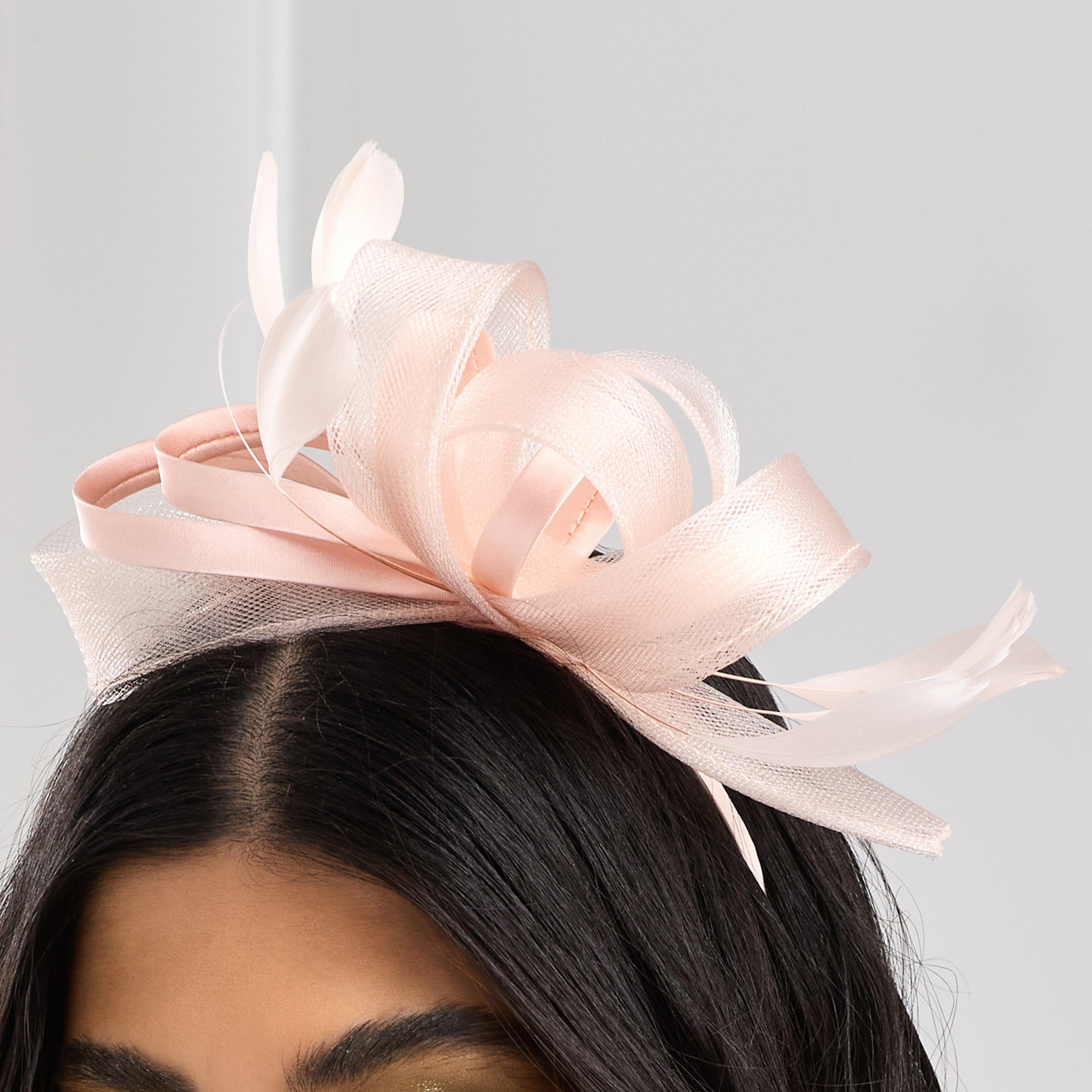 Pink - Jon Richard - Nude Medium Fascinator Headband - 3