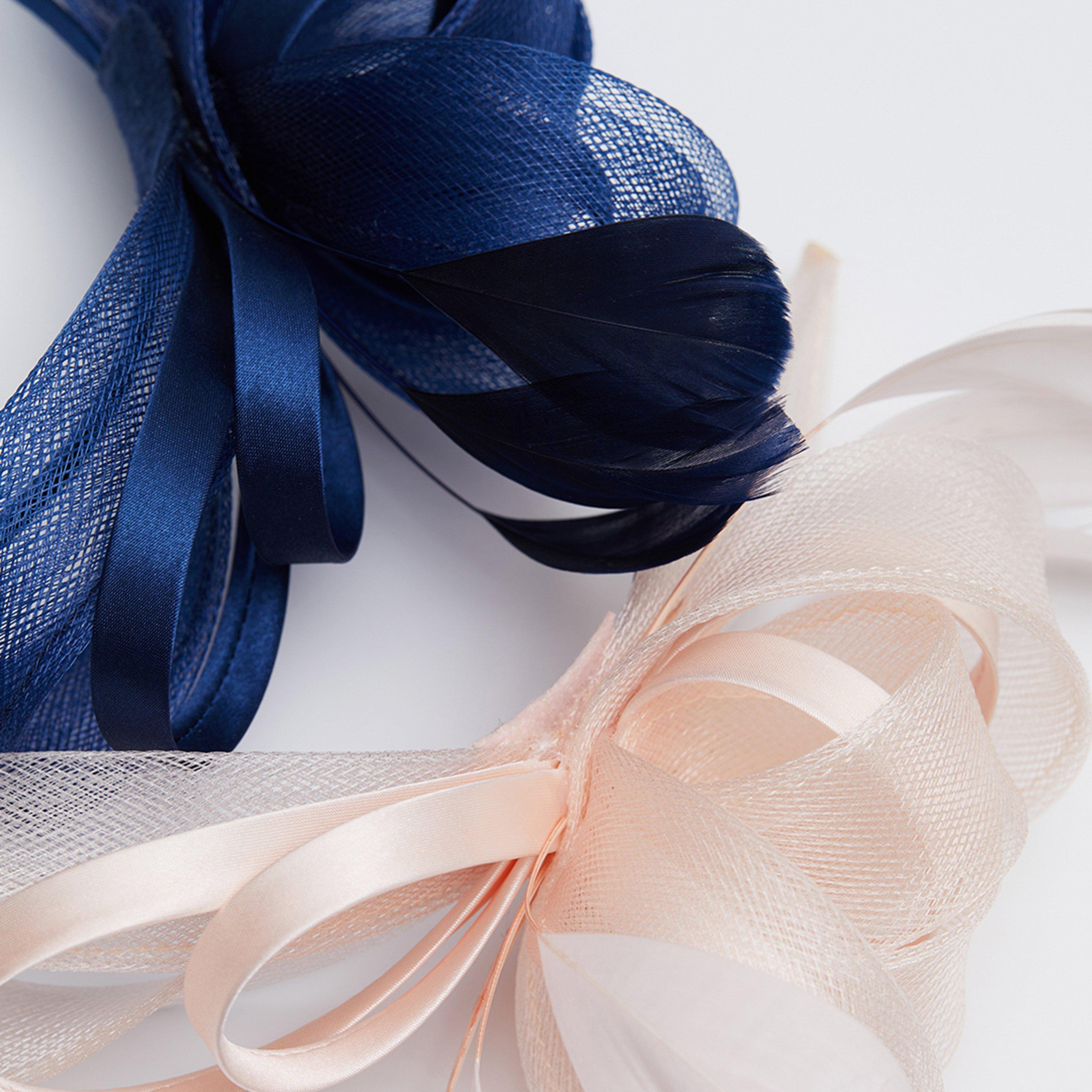 Pink - Jon Richard - Nude Medium Fascinator Headband - 4