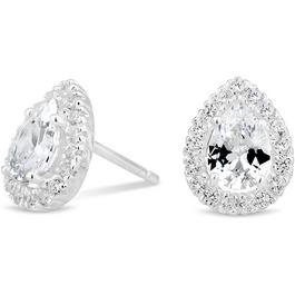 Simply Silver Sterling Silver 925 CZ Cluster Stud Earrings