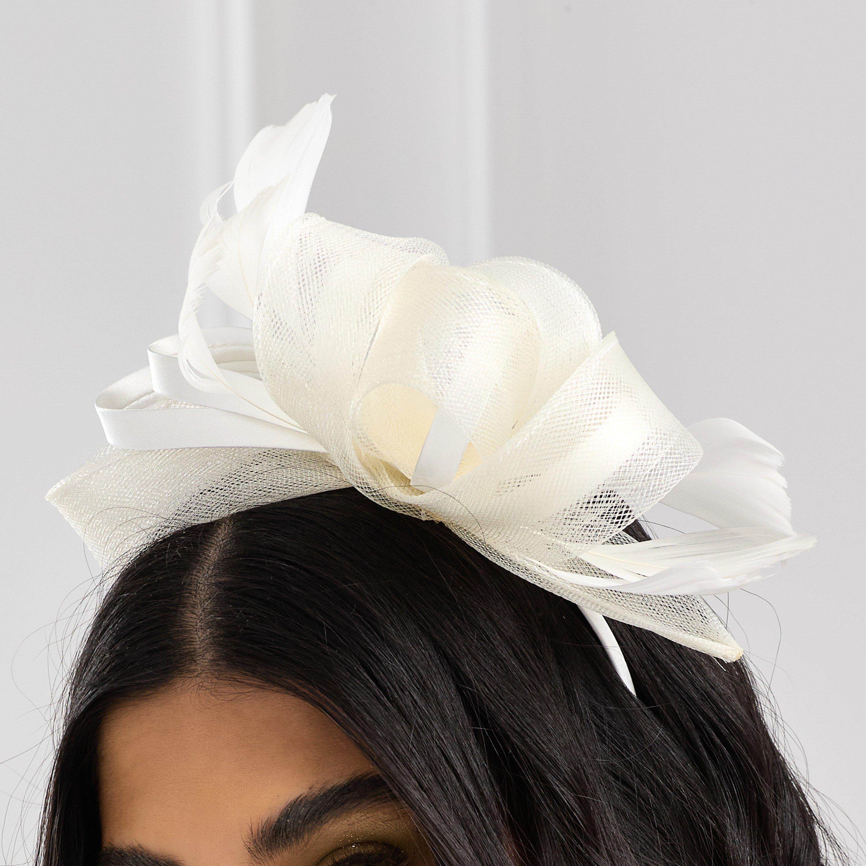 Cream - Jon Richard - Cream Medium Fascinator Headband - 2