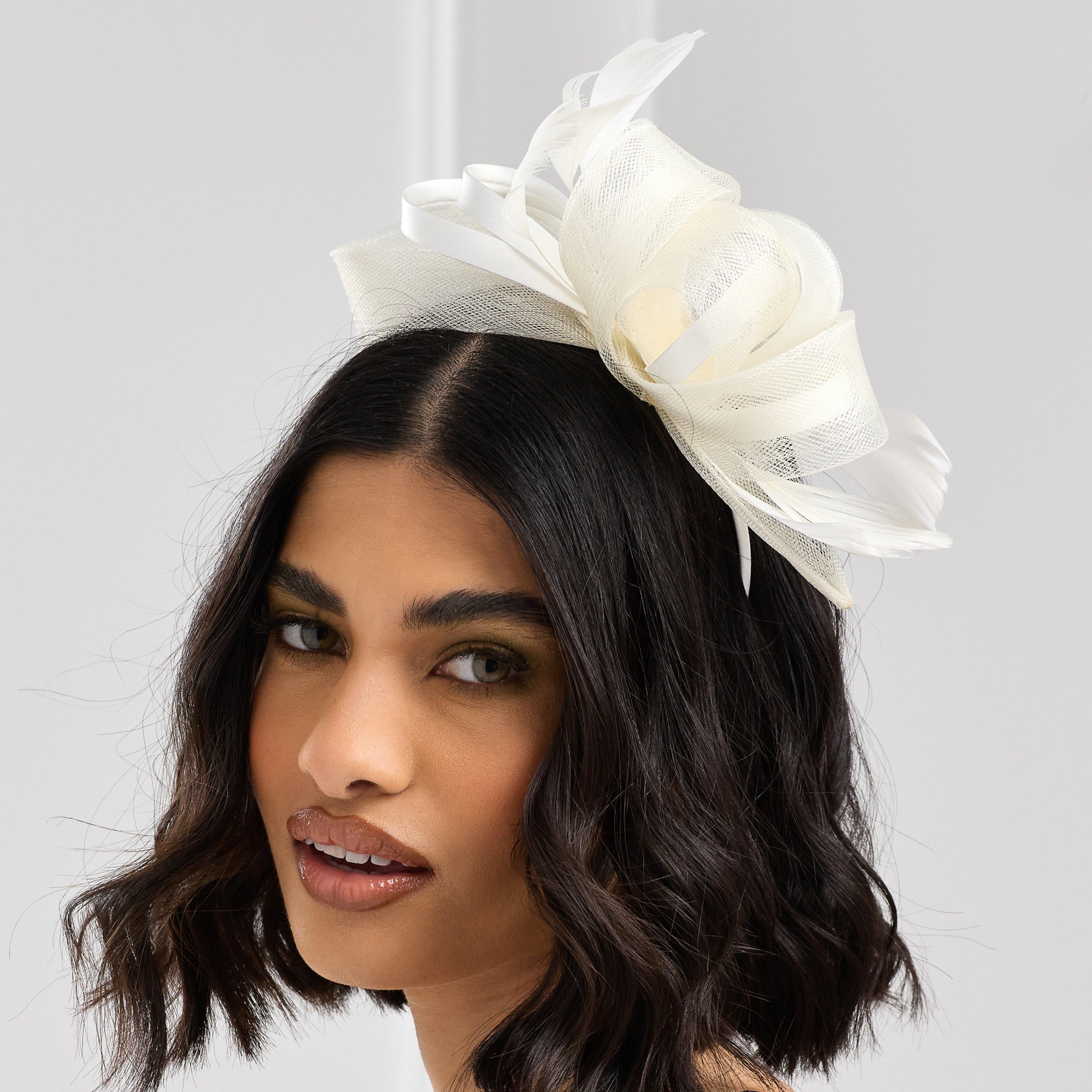 Cream - Jon Richard - Cream Medium Fascinator Headband - 3