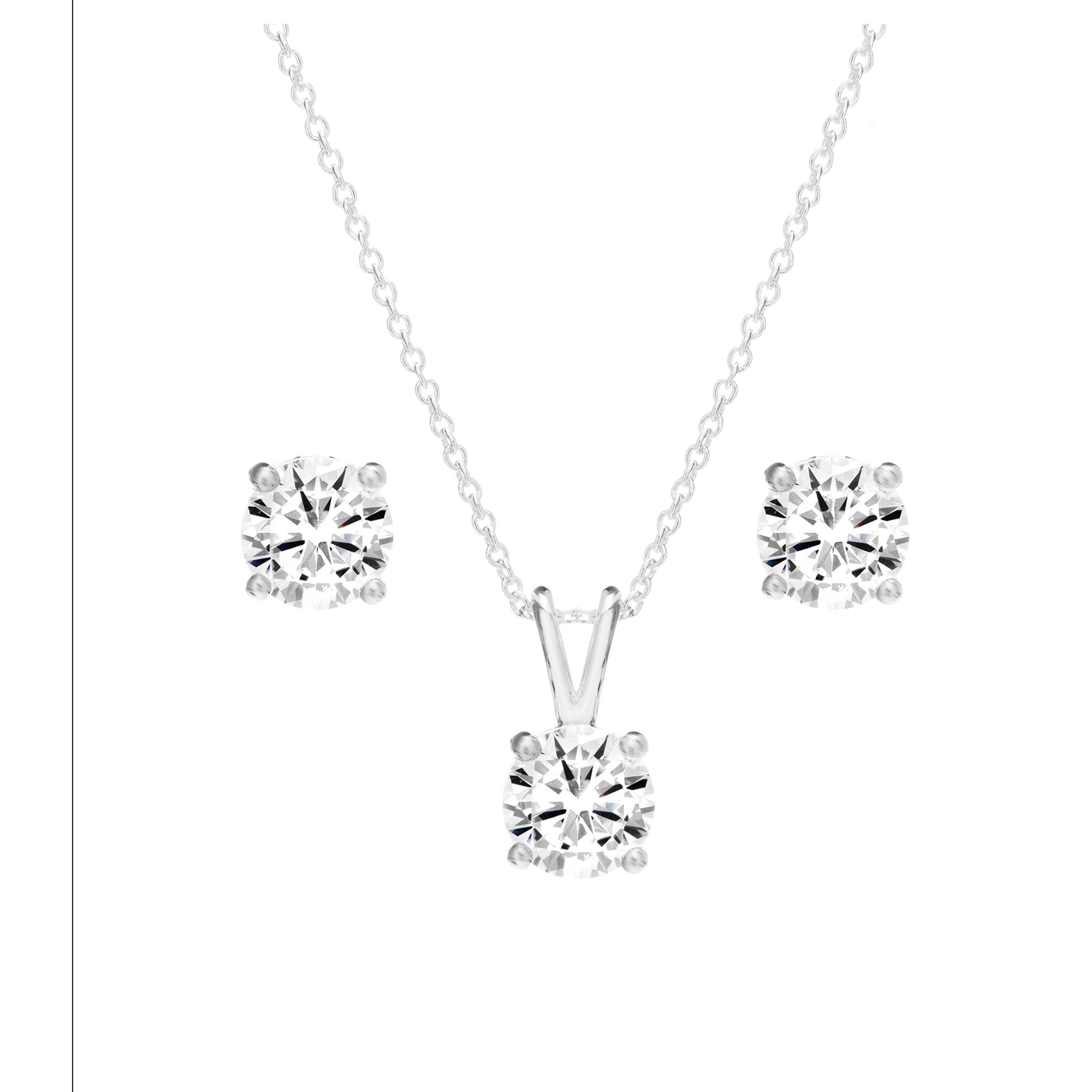 Silver - Simply Silver - Sterling Silver 925 CZ Duo Set - Gift Boxed - 2