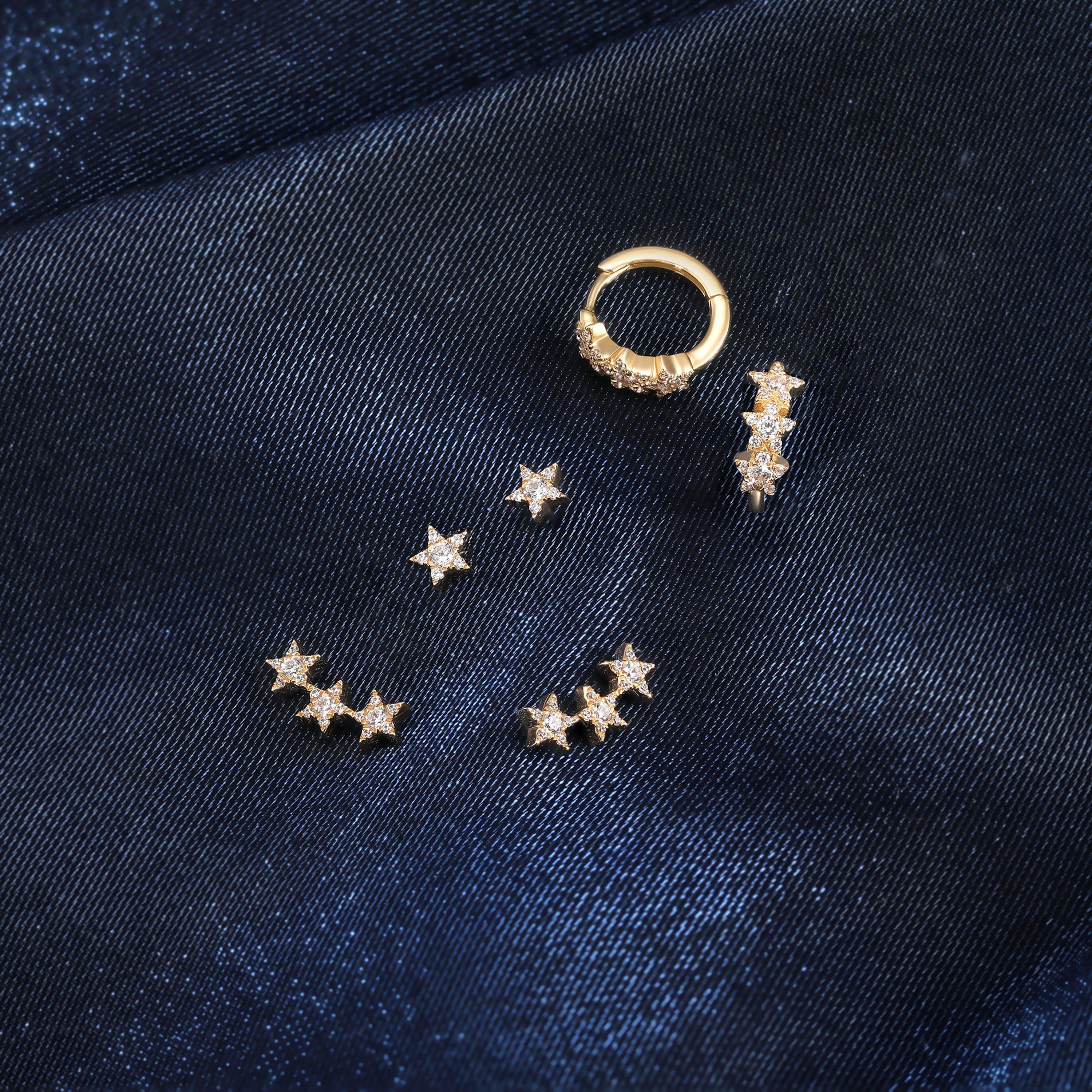 Gold - Inicio - 14K Gold Plated Recyc CZ Ear Climber - Gift Pouch - 4