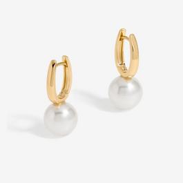 Jon Richard Gold Plated Pearl Drop Hoop Earrings
