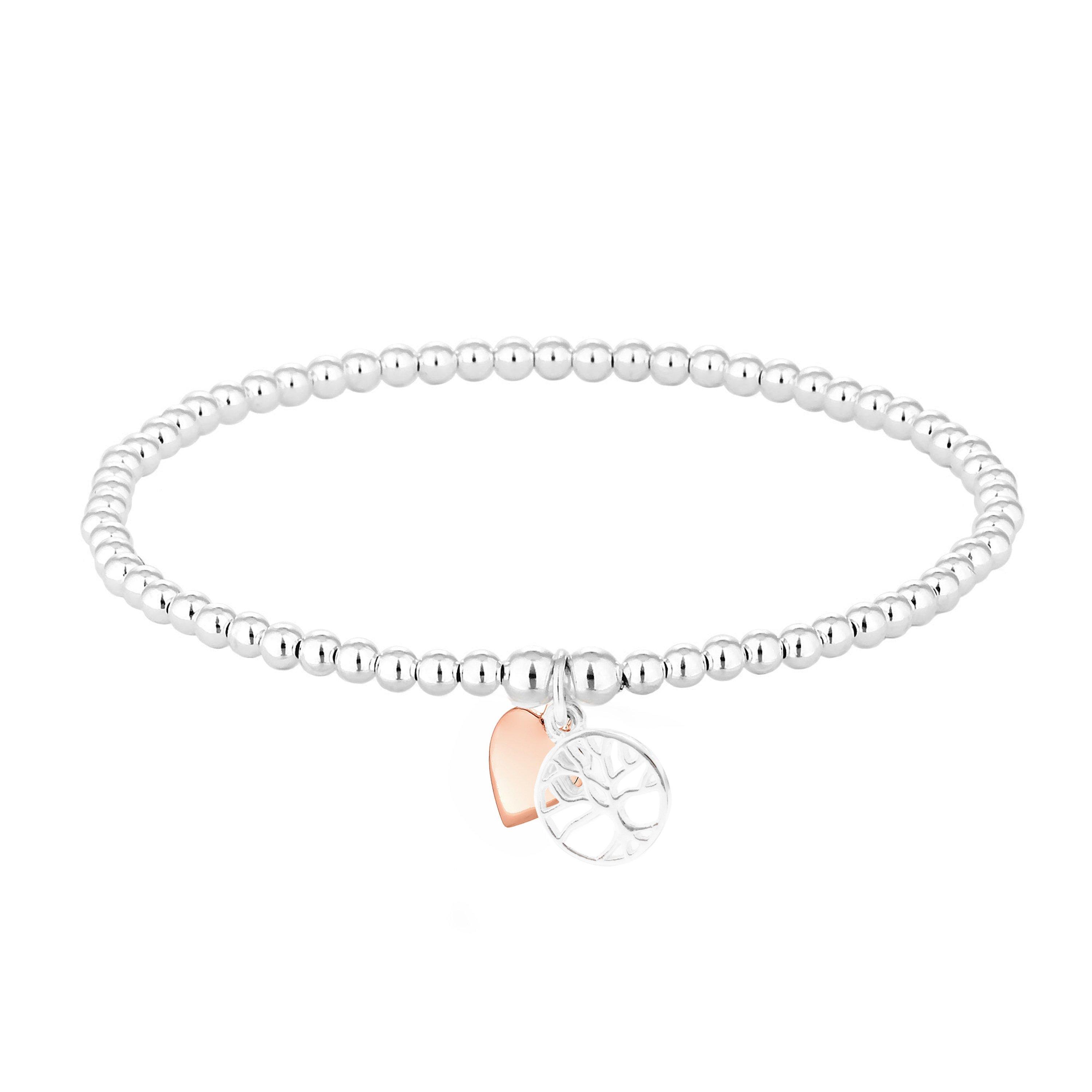 Silver - Simply Silver - Sterling Silver 925 Tree of Love & Heart Bracelet - 1