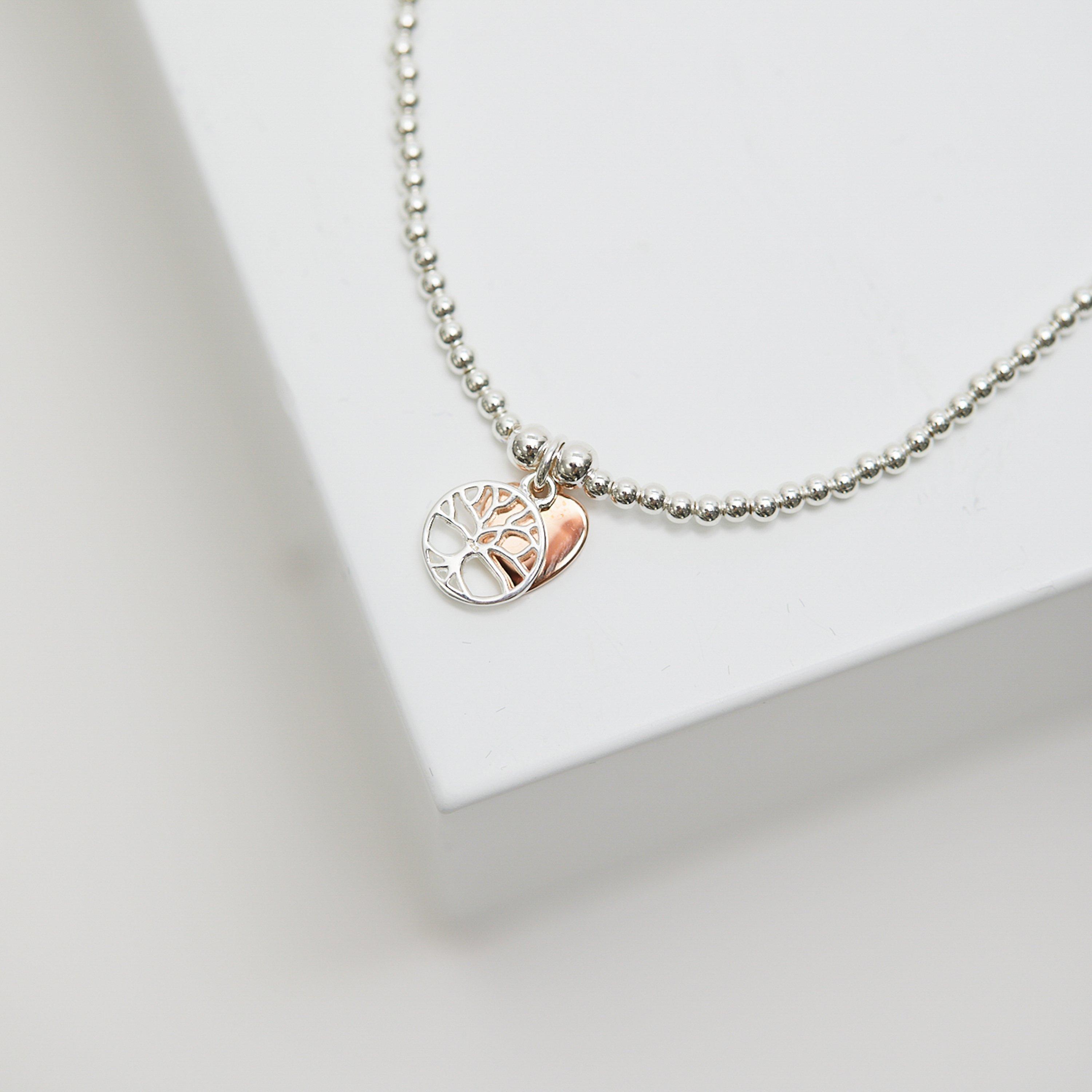 Silver - Simply Silver - Sterling Silver 925 Tree of Love & Heart Bracelet - 5