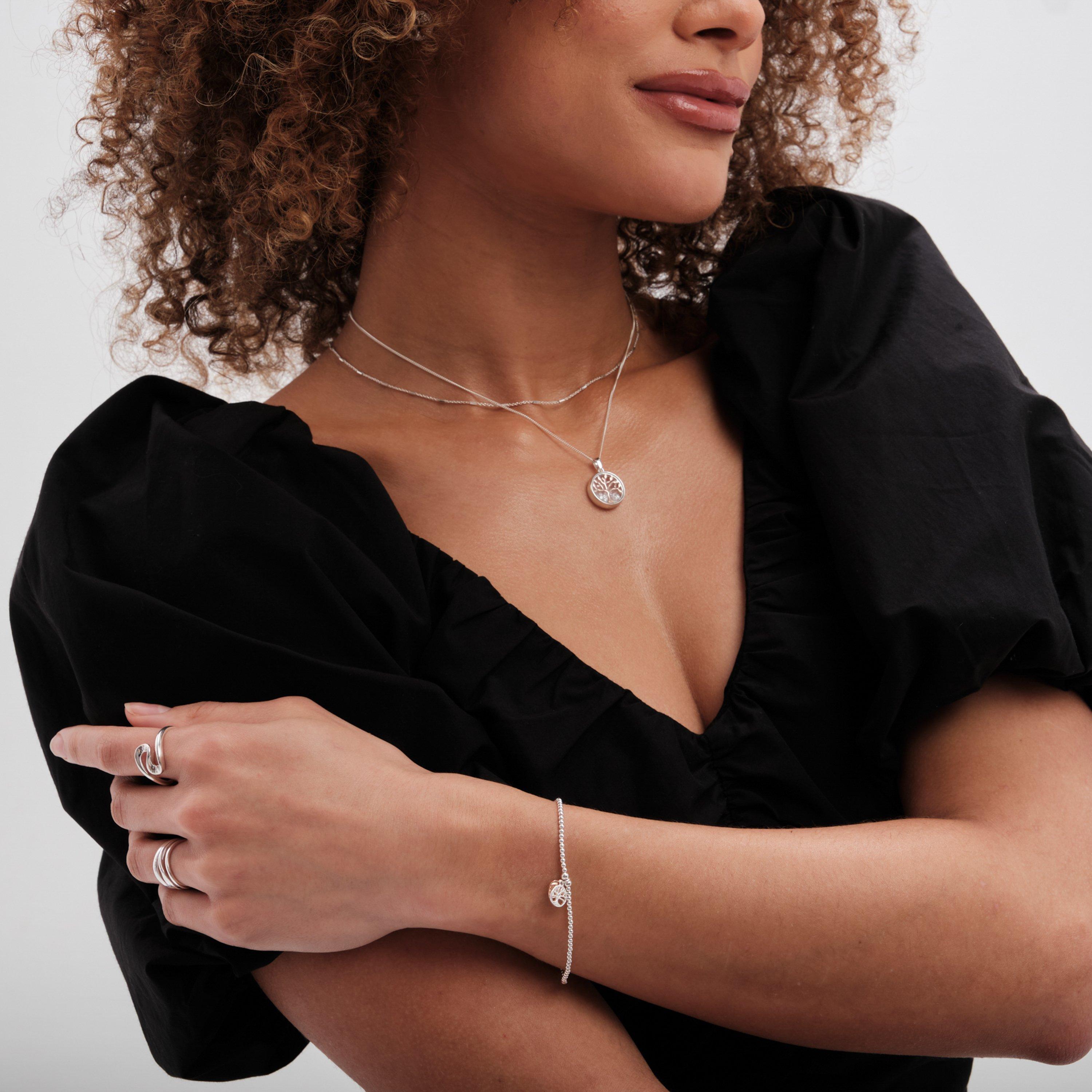 Silver - Simply Silver - Sterling Silver 925 Tree of Love & Heart Bracelet - 6