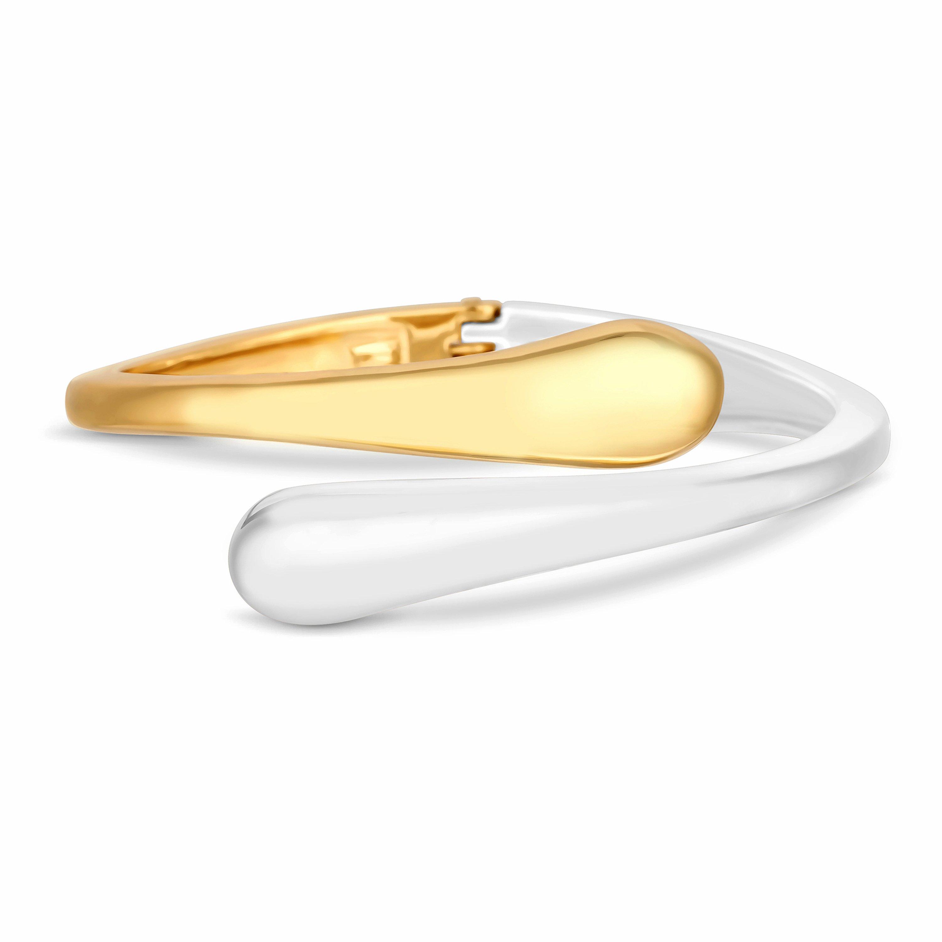 Multicoloured - Jon Richard - Recycled Two Tone Plated Polished Bangle Bracelet - 3