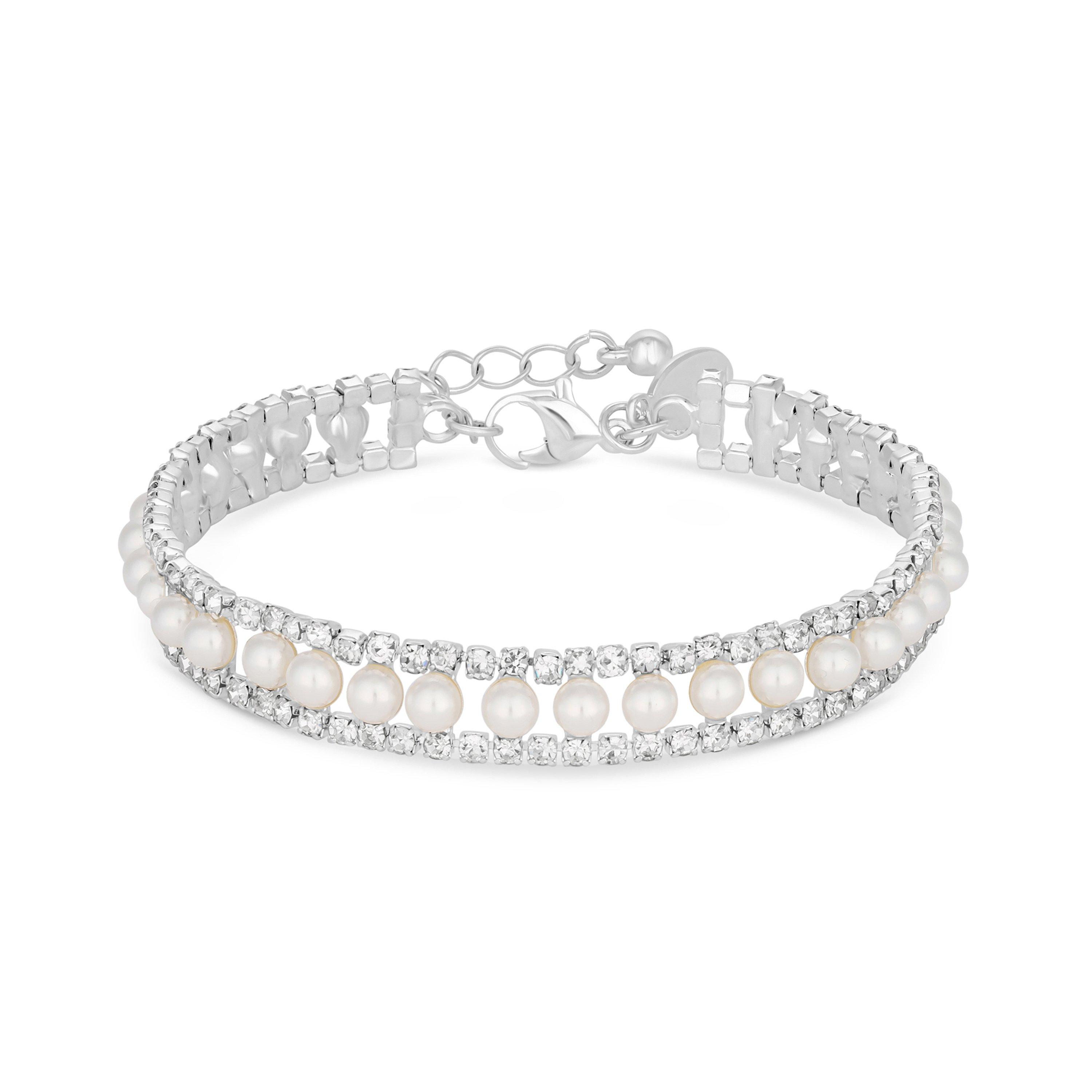 Silver - Jon Richard - Silver Plated Pearl And Crystal Bracelet - 2
