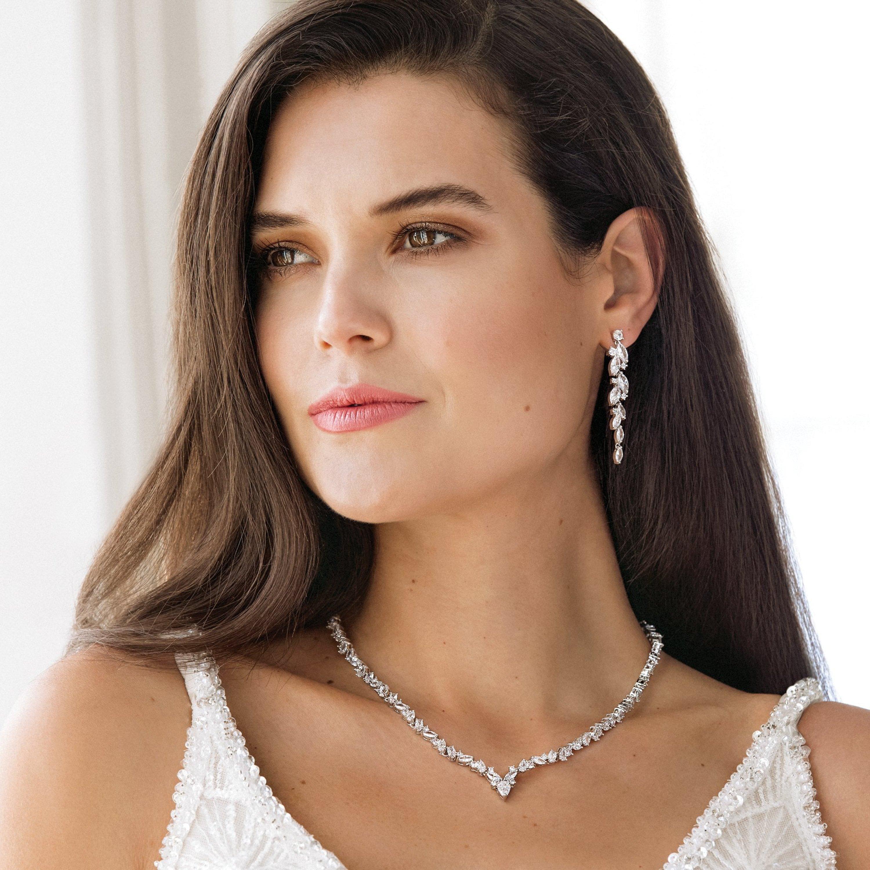 Silver - Jon Richard - Silver Plated Navette Charlotte Drop Earrings - 4