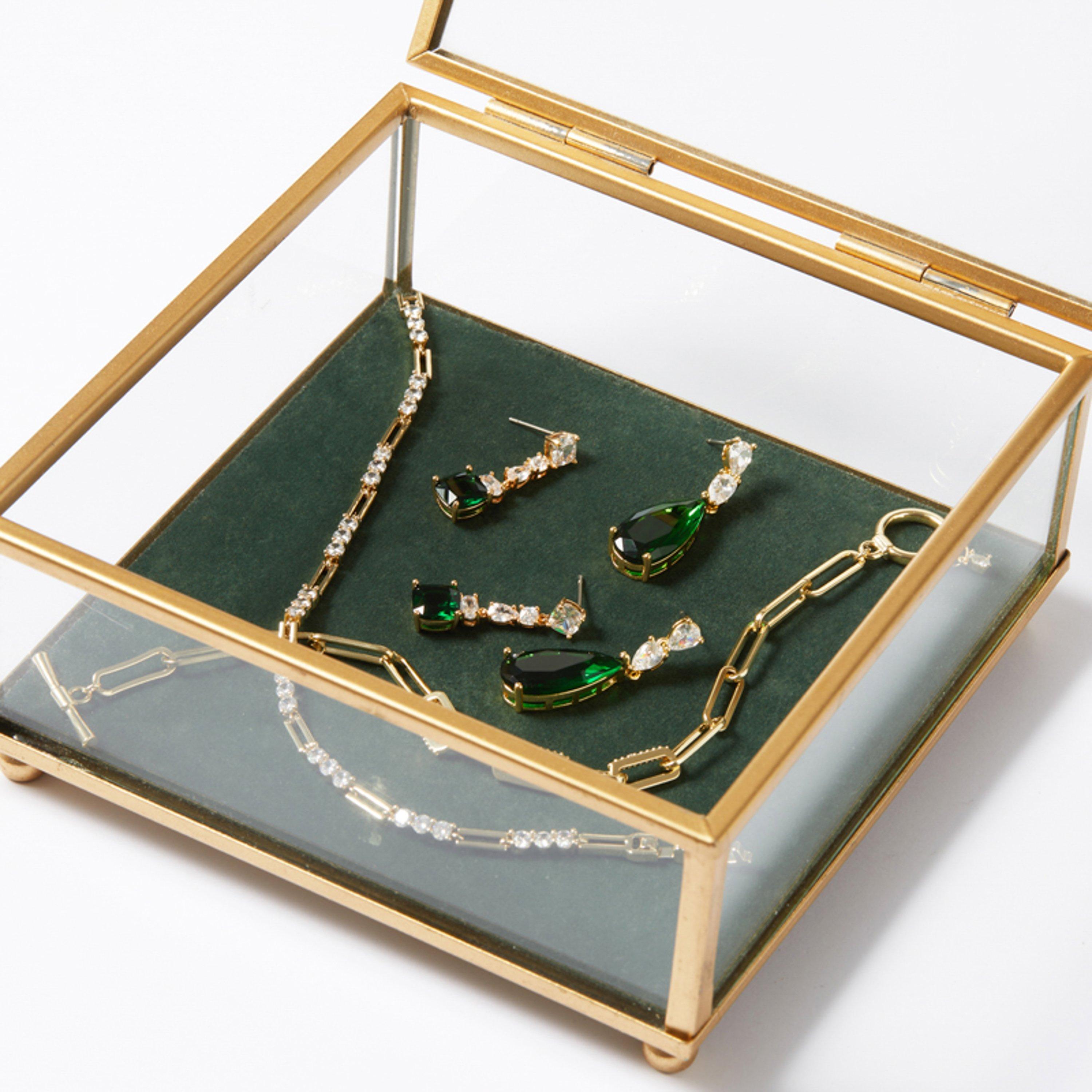 Silver - Jon Richard - Gold Plated CZ Green Pear Earrings - Gift Boxed - 4