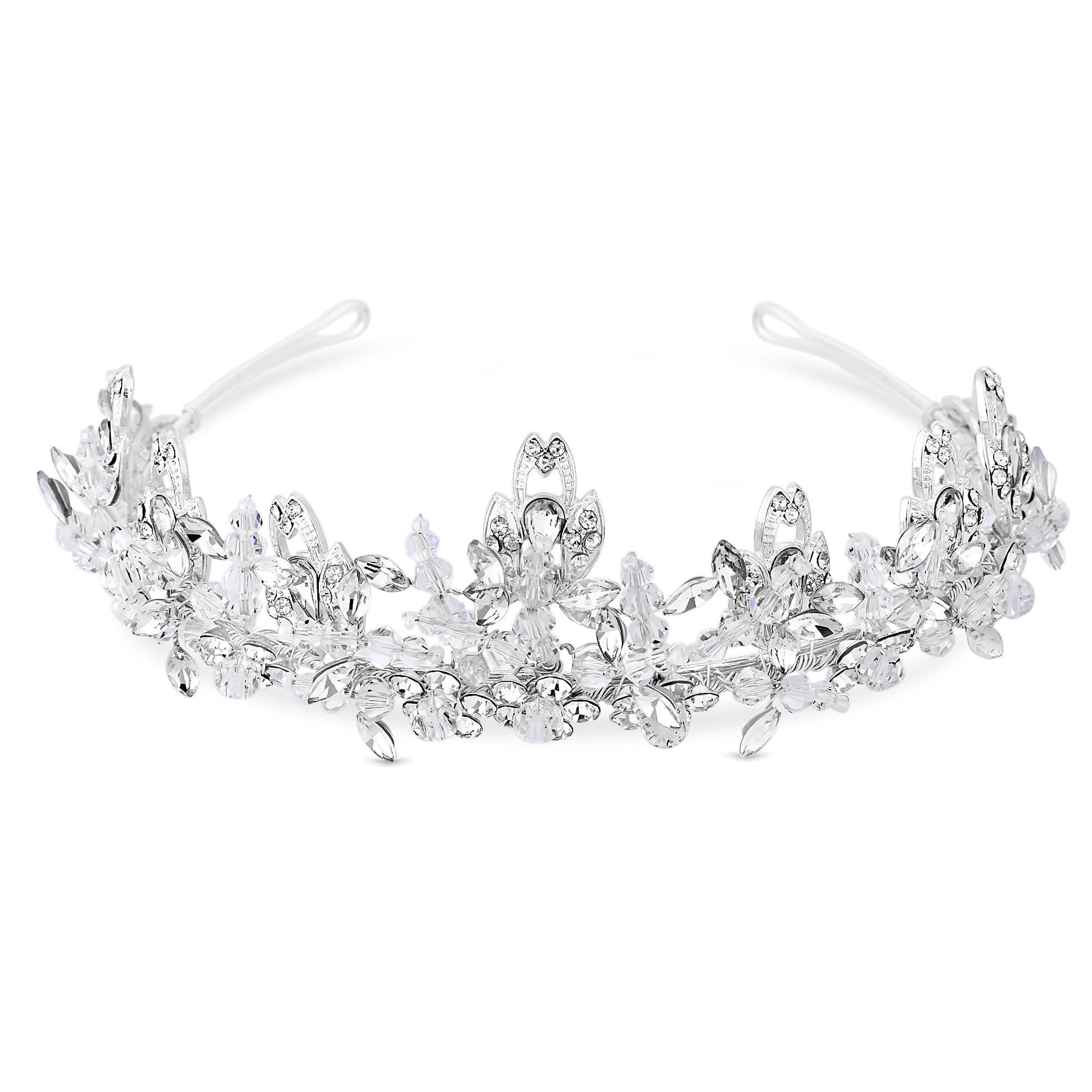 Silver - Jon Richard - Sophia Bead And Crystal Statement Tiara - 1