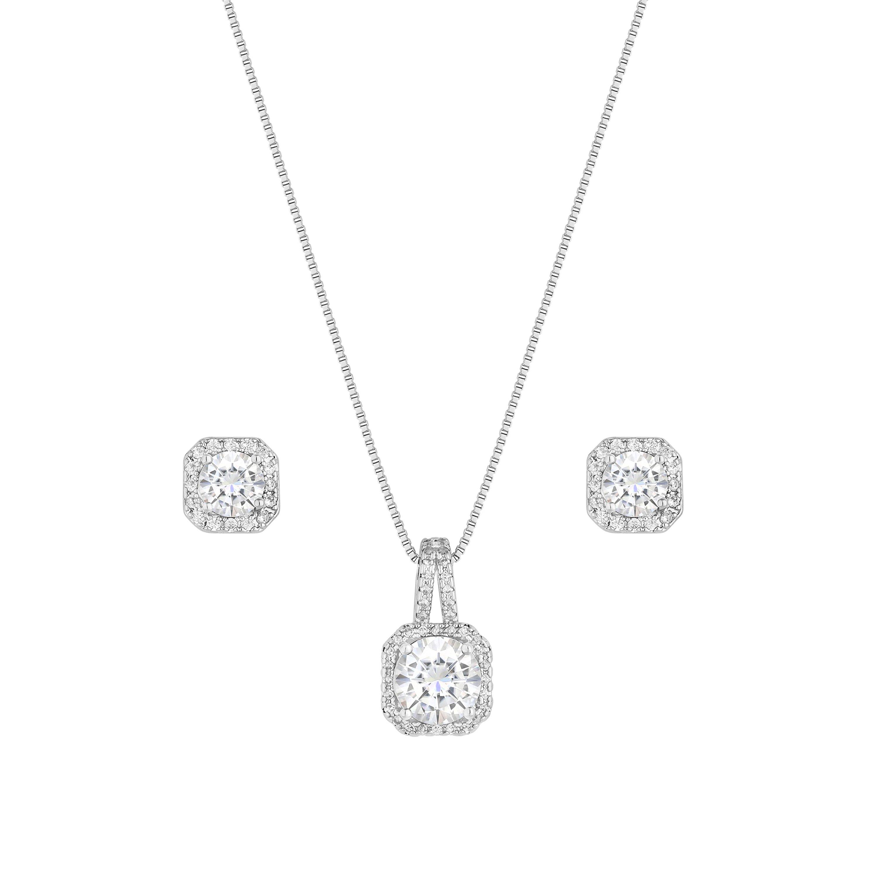 Silver - Jon Richard - Silver Plated Crystal Matching Set - Gift Boxed - 2