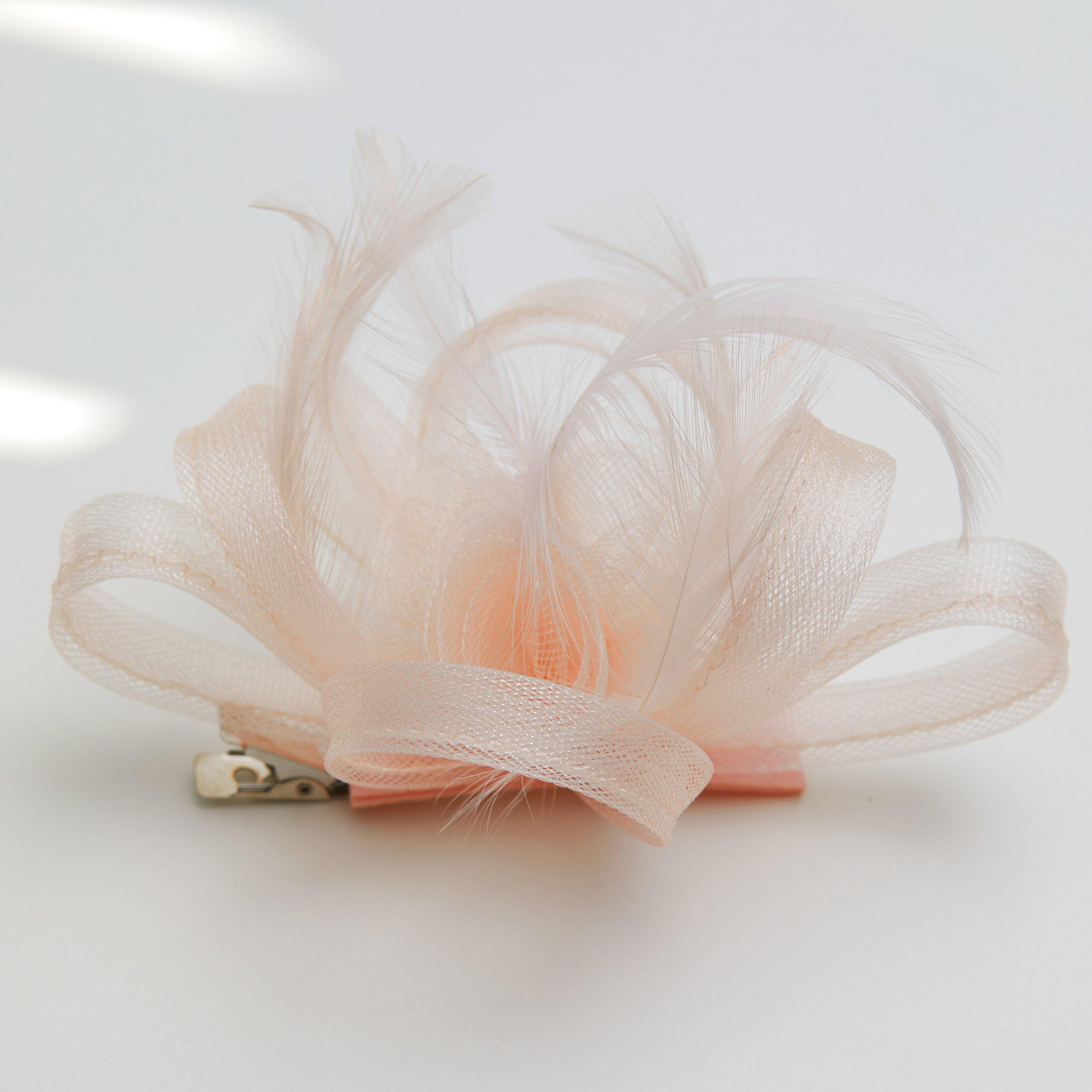 Pink - Jon Richard - Nude Small Fascinator - 5