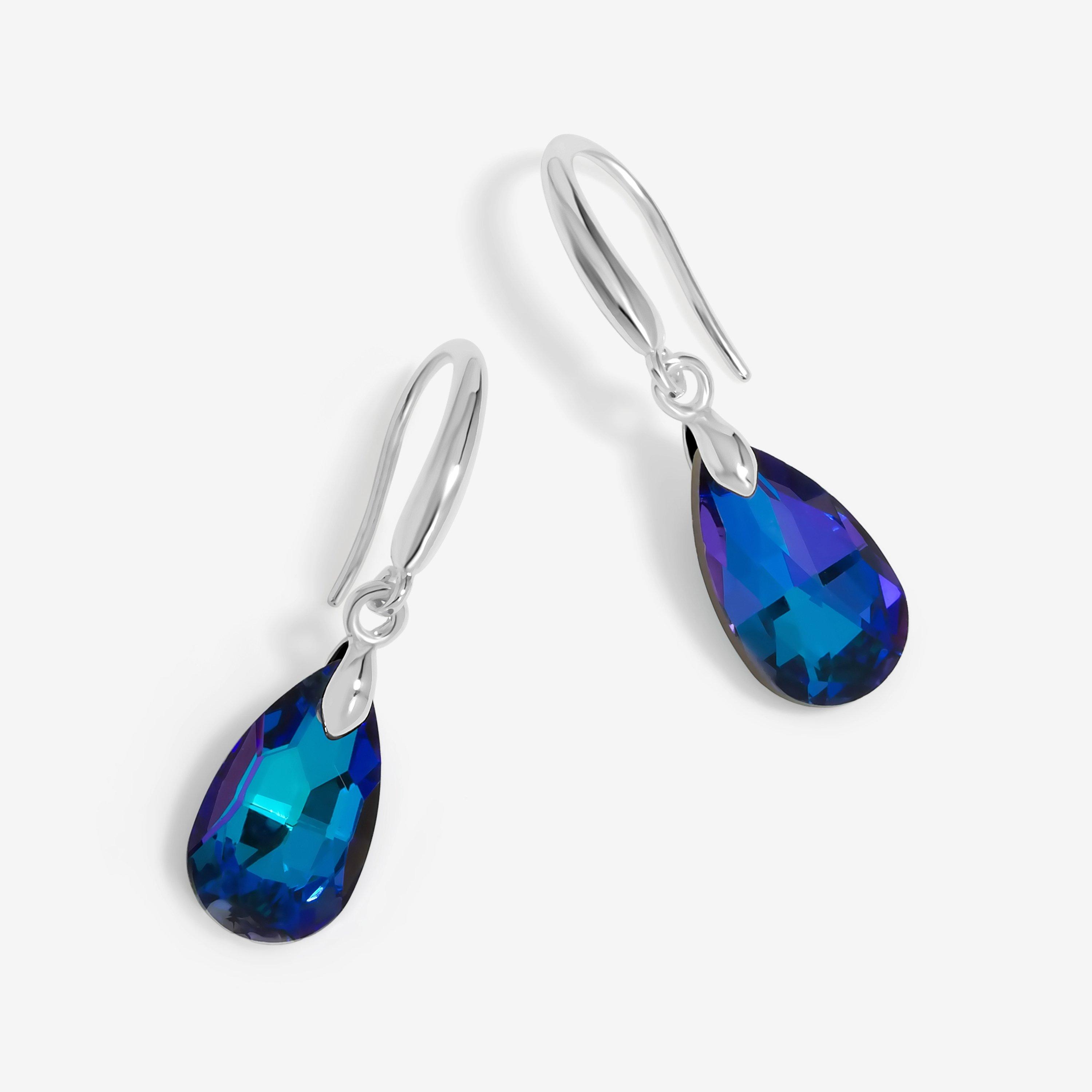 Jon Richard Silver Plated Blue Fish Hook Drop Earrings