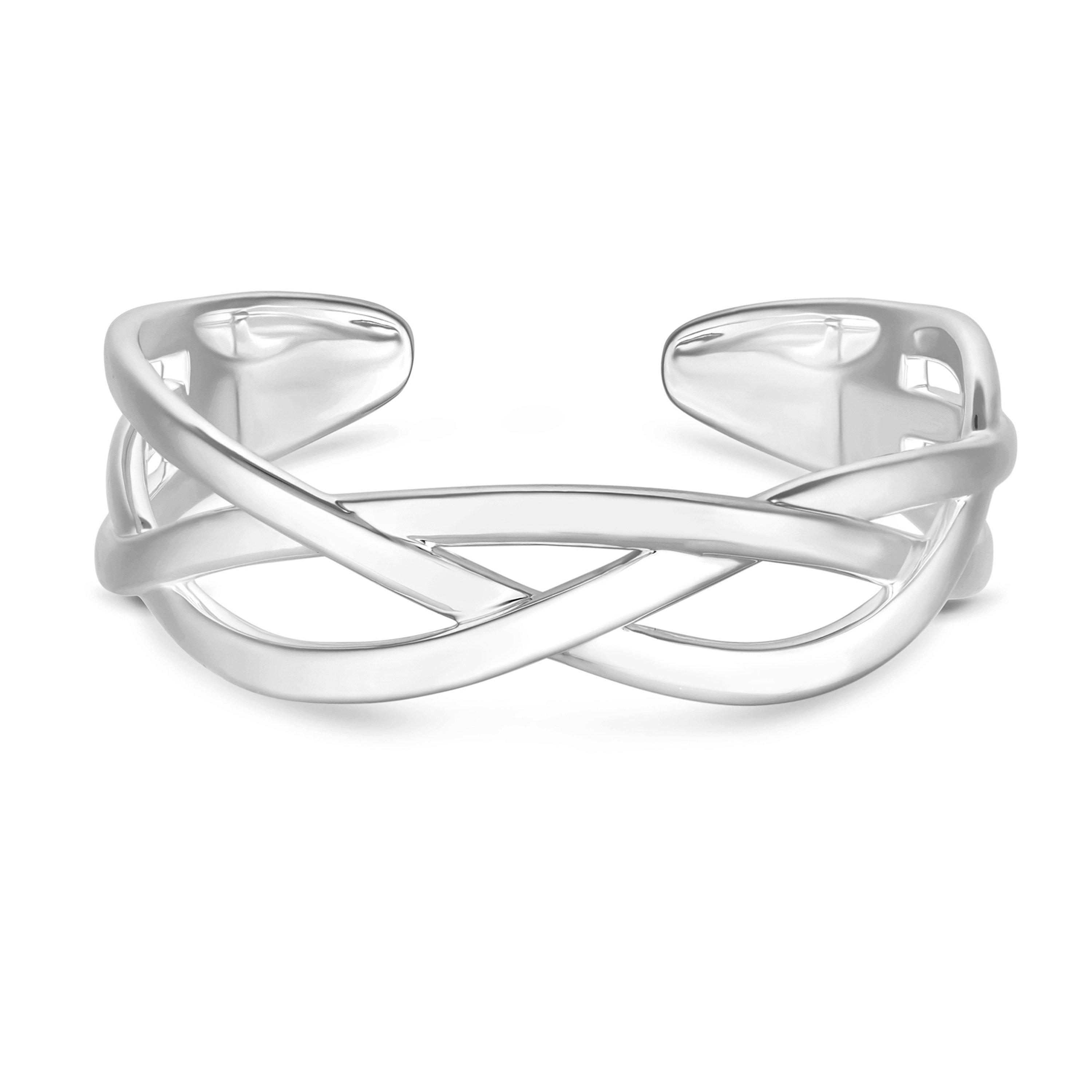 Silver - Inicio - Recyc Sterling Silver Plated Bangle - Gift Pouch - 2
