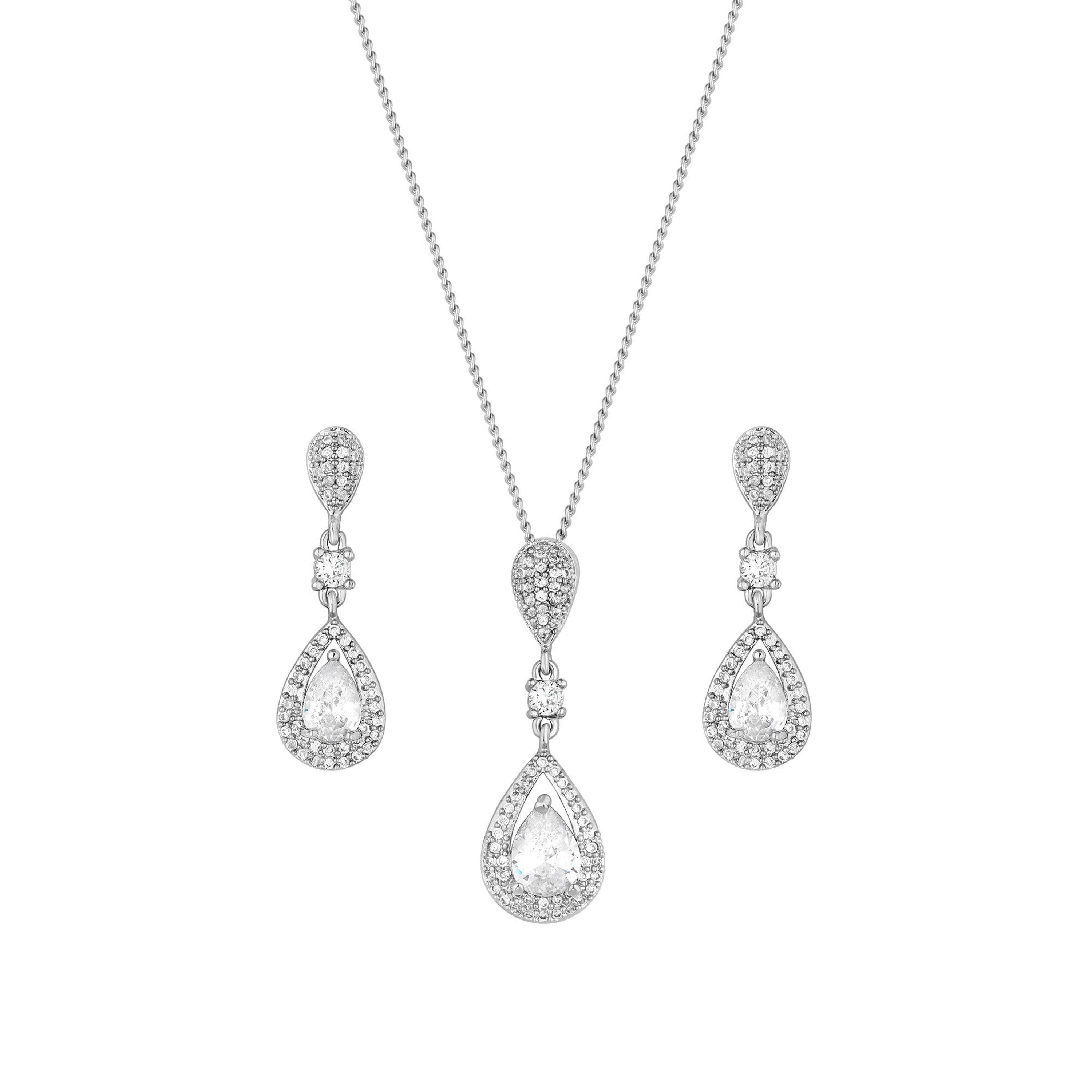 Silver - Jon Richard - Silver Plated Crystal Matching Set - Gift Boxed - 2