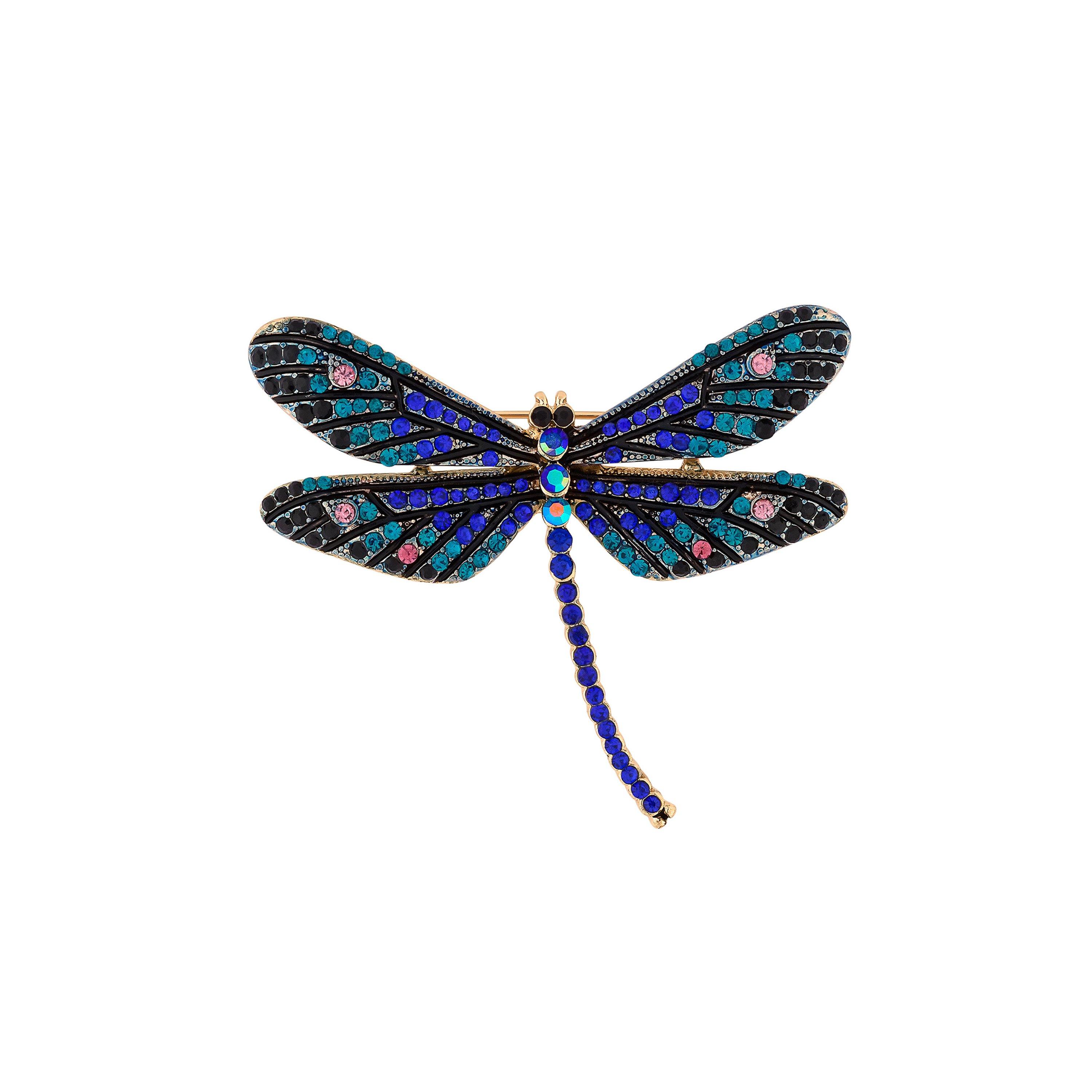 Gold - Jon Richard - Gold Plated Crystal Dragonfly Brooch - Gift Boxed - 2