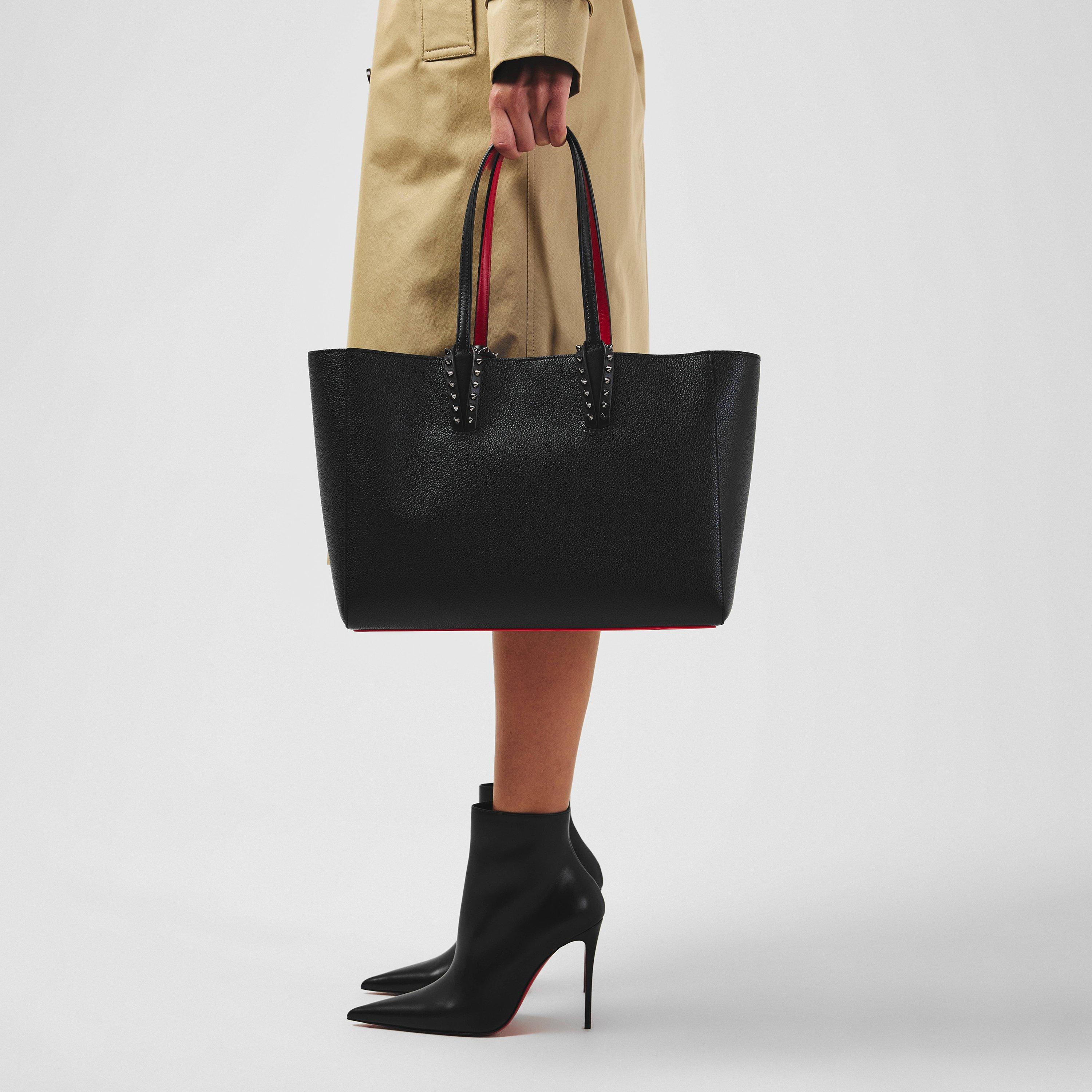 Black Gun Metal - Christian Louboutin - Stud Leather Cabata Small Shoulder Bag - 3