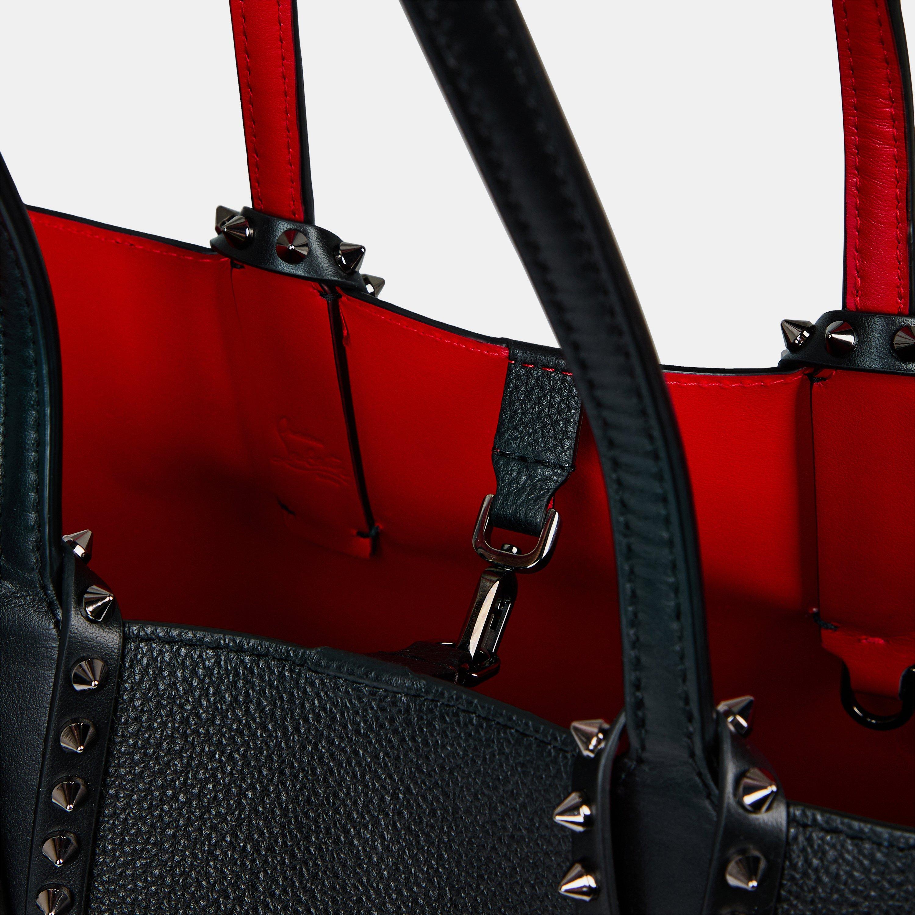 Black Gun Metal - Christian Louboutin - Stud Leather Cabata Small Shoulder Bag - 5