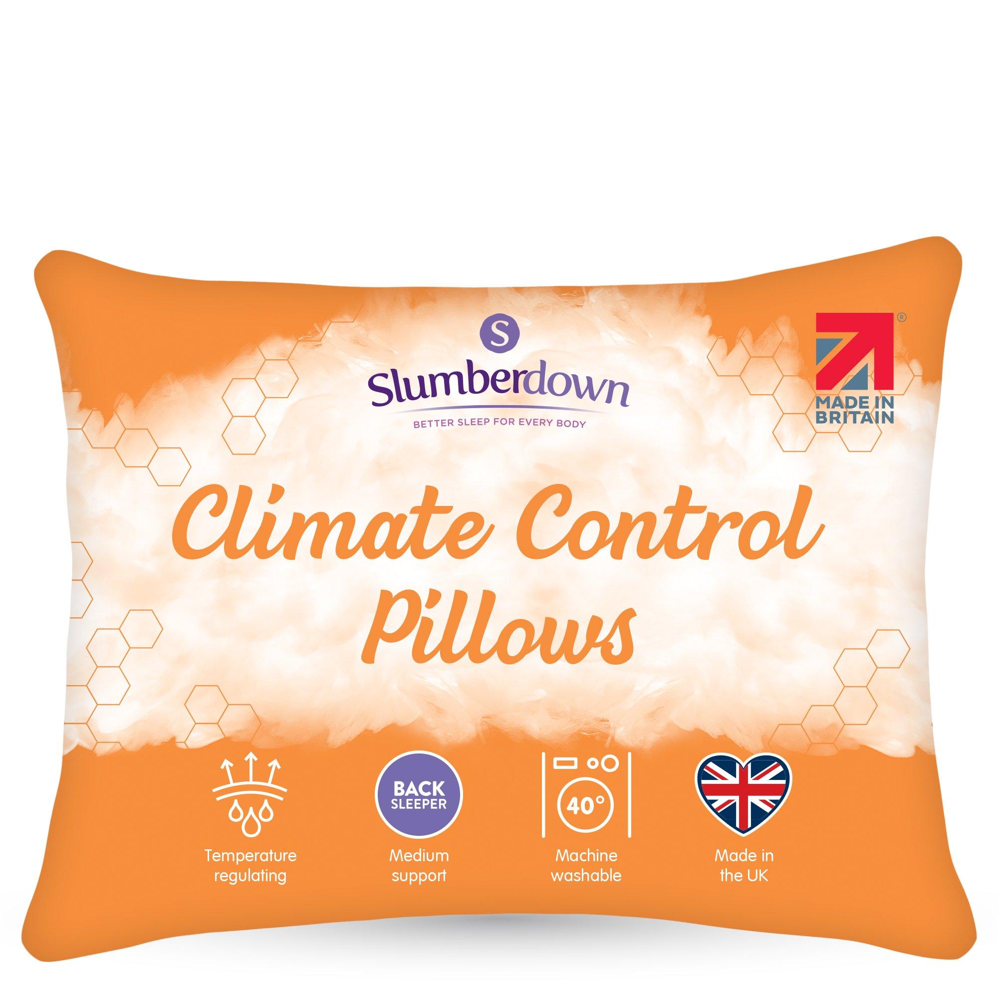 Slumberdown  Climate Control Medium Support Pillow - White - 2 Pack