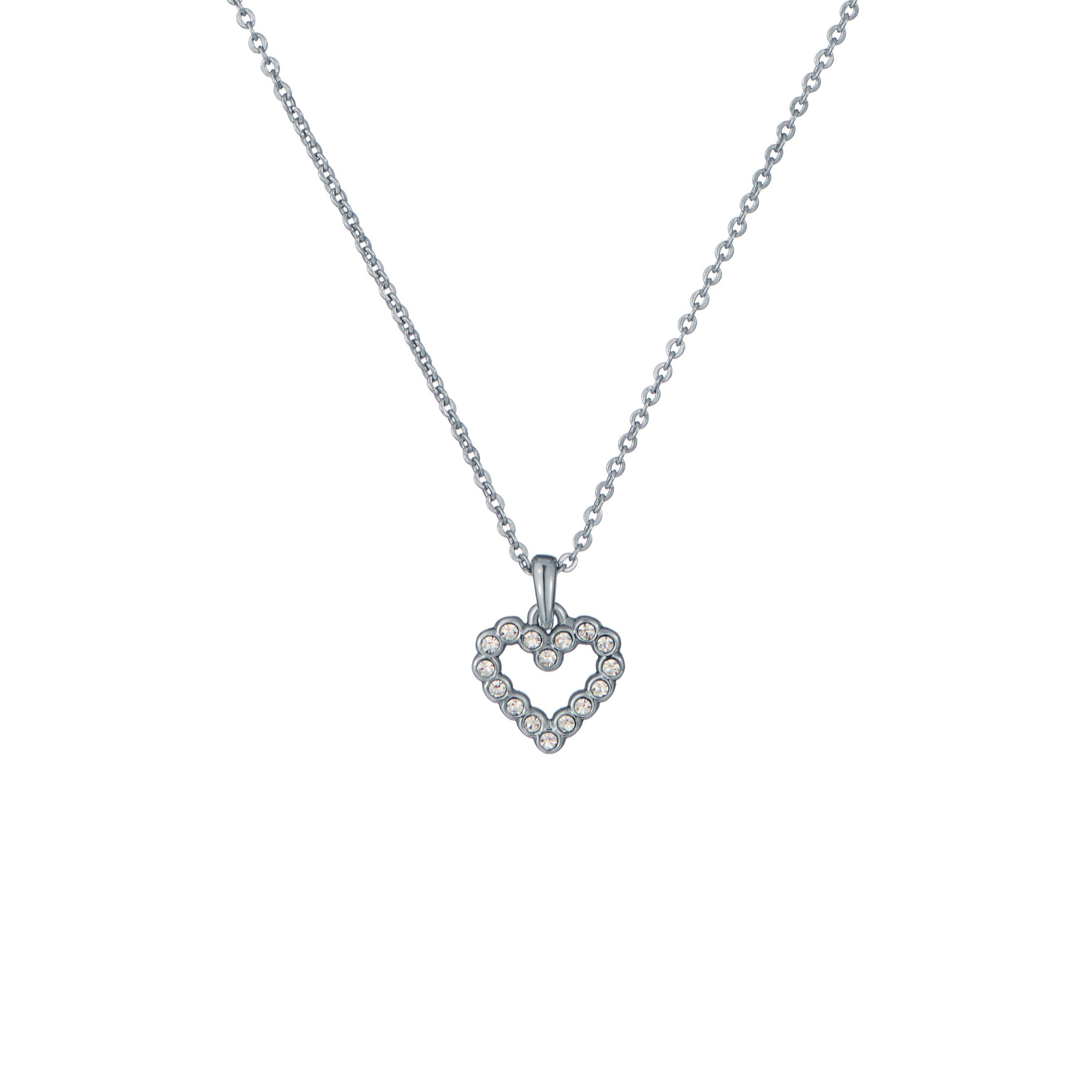 Silver/Crystal - Ted Baker - Amore Crystal Heart Pendant Necklace - 1