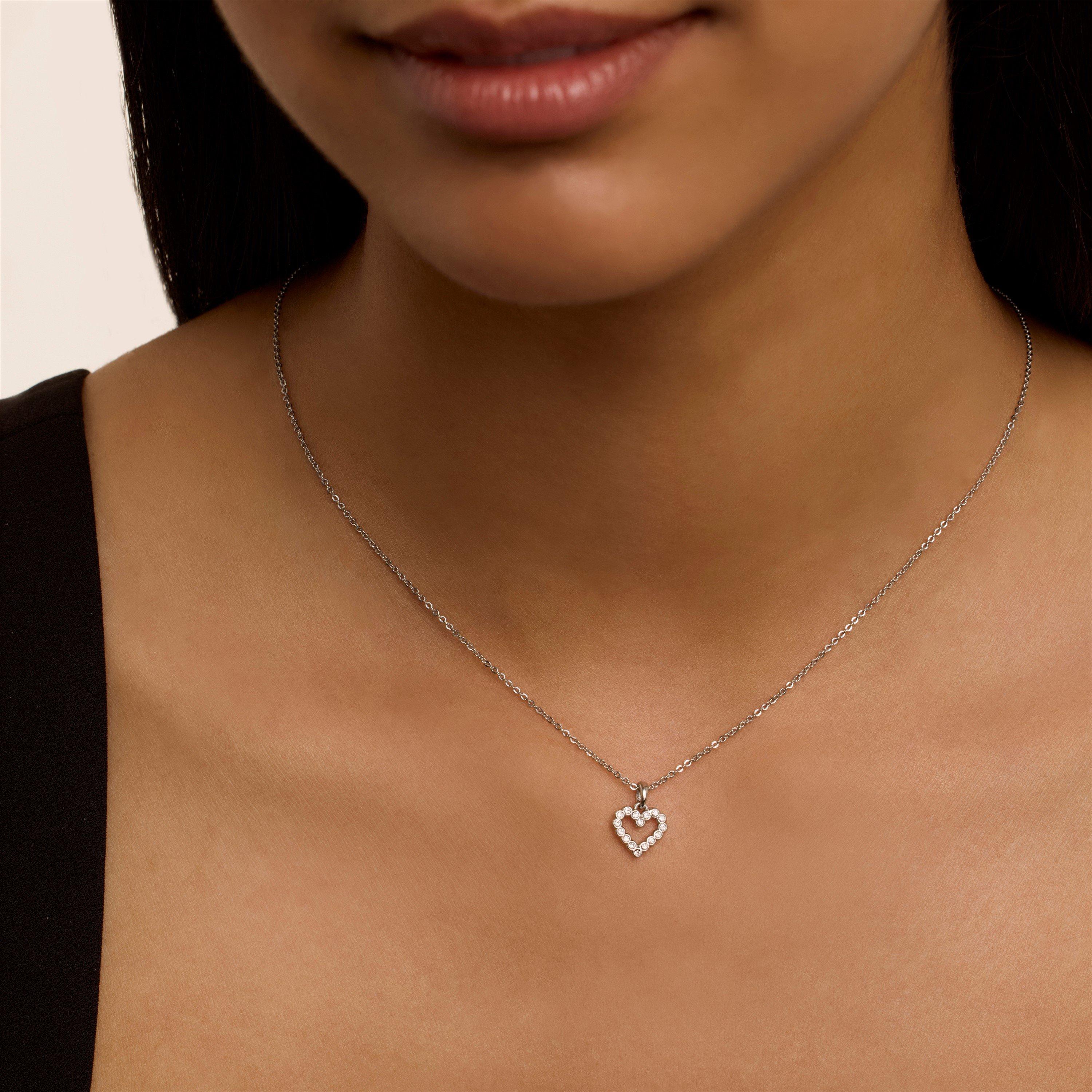 Silver/Crystal - Ted Baker - Amore Crystal Heart Pendant Necklace - 3