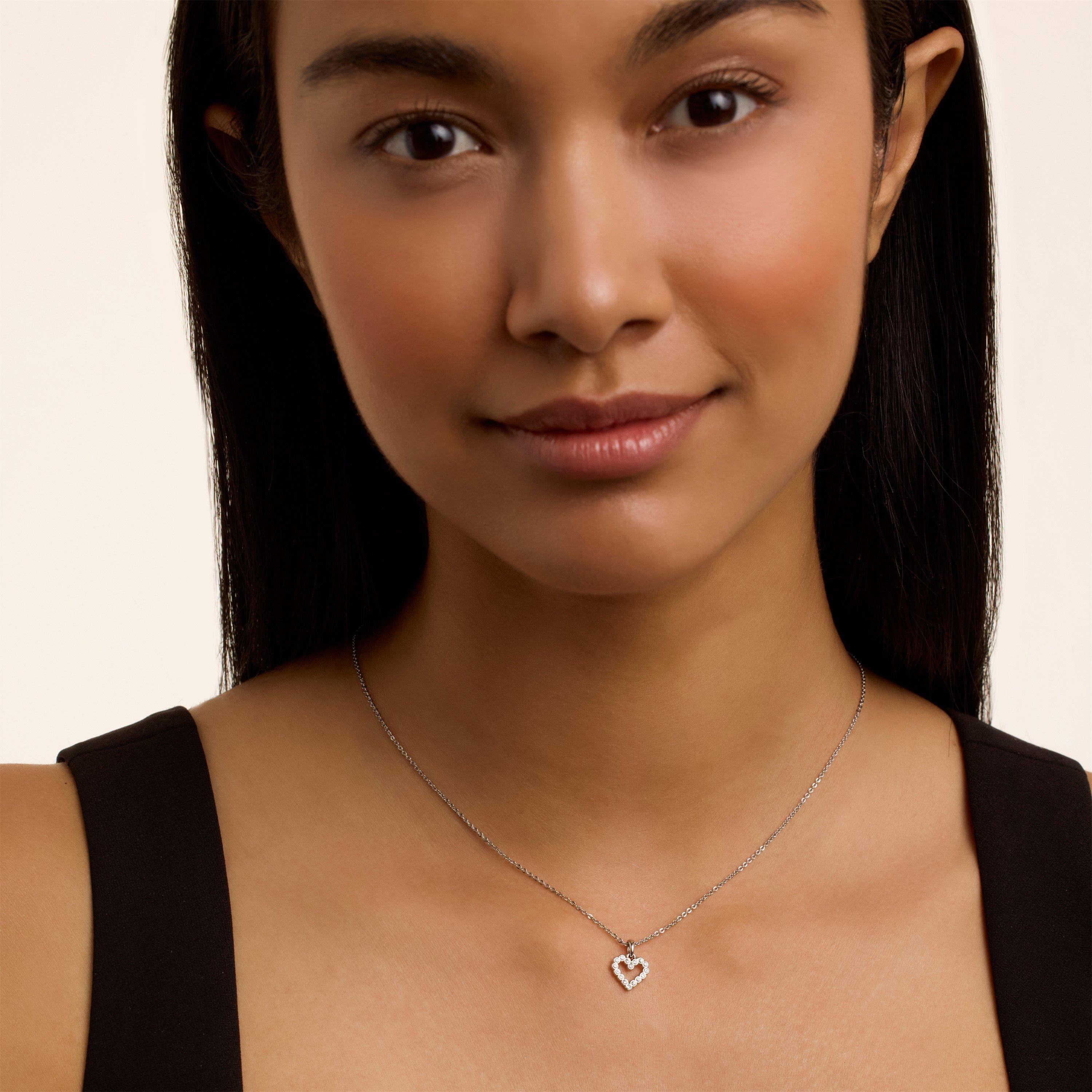 Silver/Crystal - Ted Baker - Amore Crystal Heart Pendant Necklace - 4