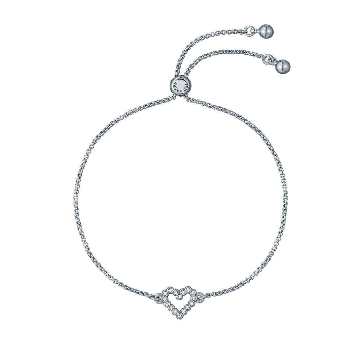 Silver/Crystal - Ted Baker - Amorita Crystal Heart Adjustable Bracelet - 1