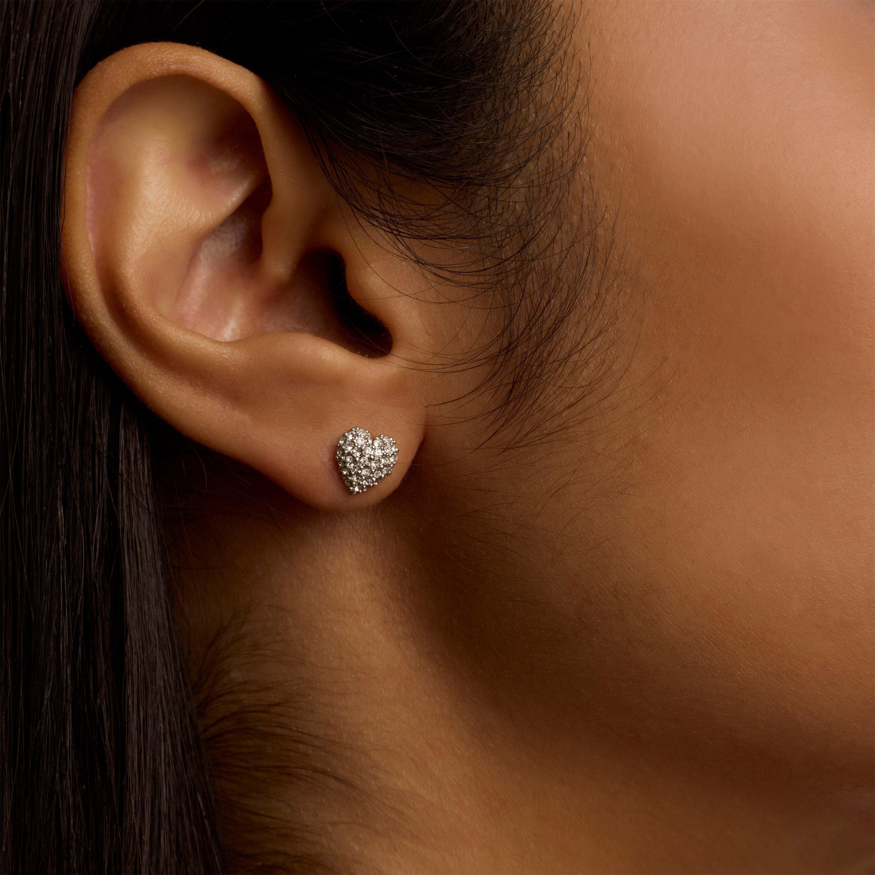 Zilver/Kristal - Ted Baker - Adoraa Crystal Heart Stud Earrings - 3