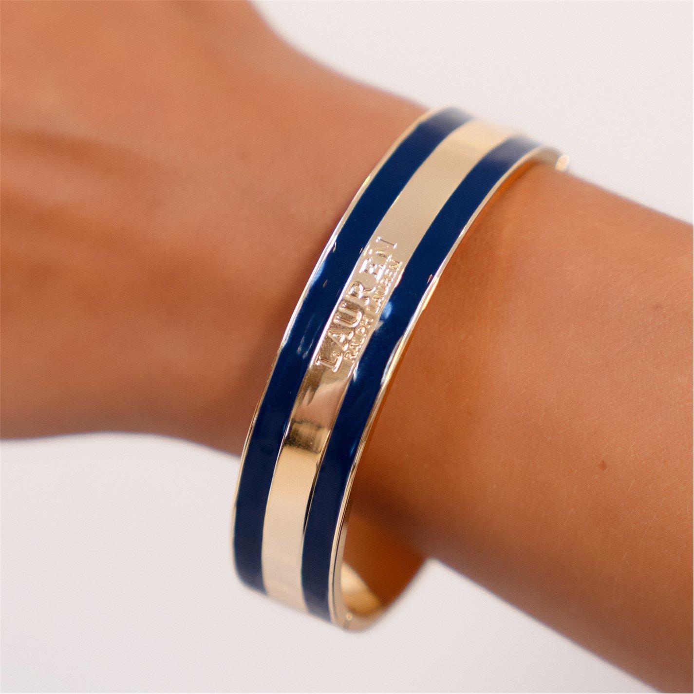 Gold - Ralph Lauren - Lauren Ralph Lauren Navy Enamel and Gold Bangle - 2