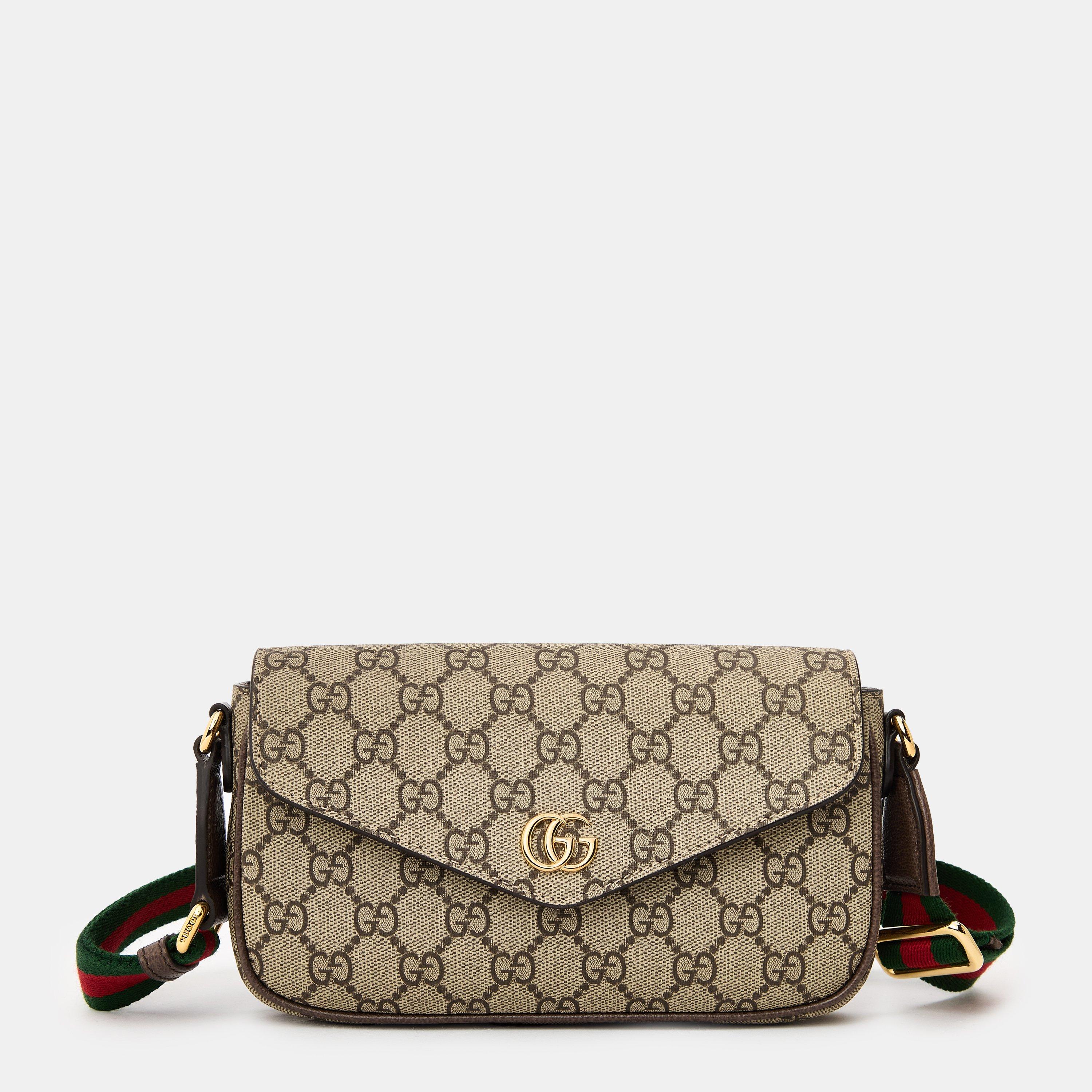 Beige Ebony - Gucci - Women's Logo Cotton Ophidia Mini Bag - 1
