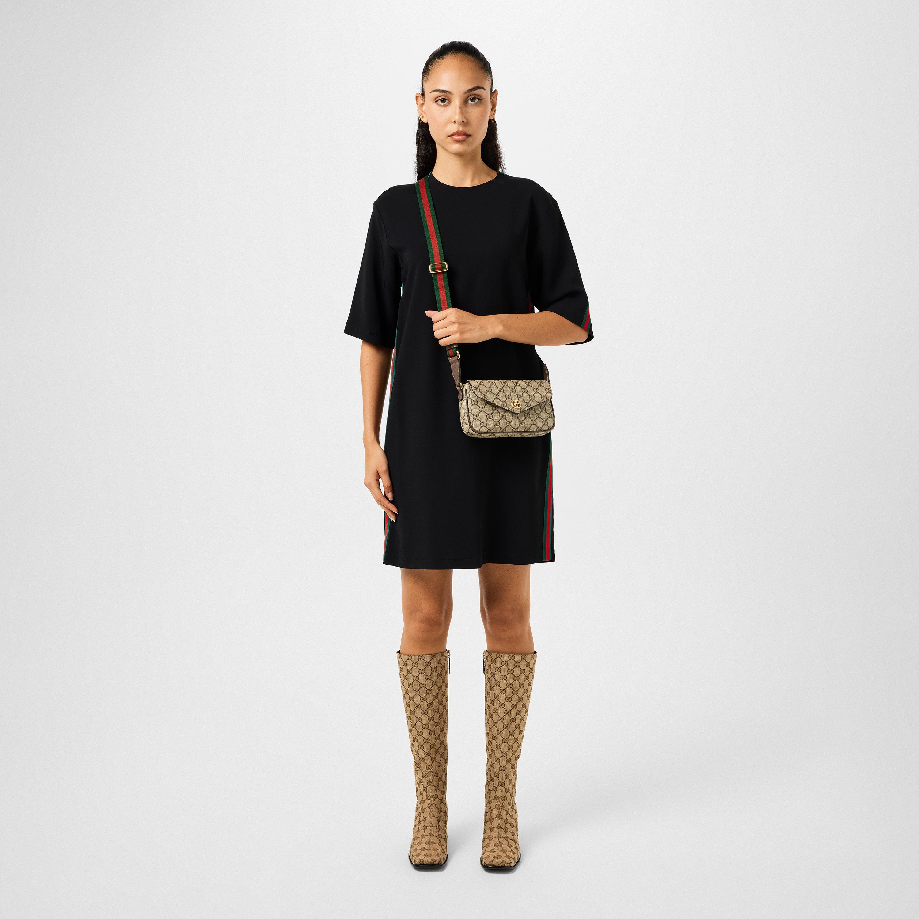 Beige Ebony - Gucci - Women's Logo Cotton Ophidia Mini Bag - 8