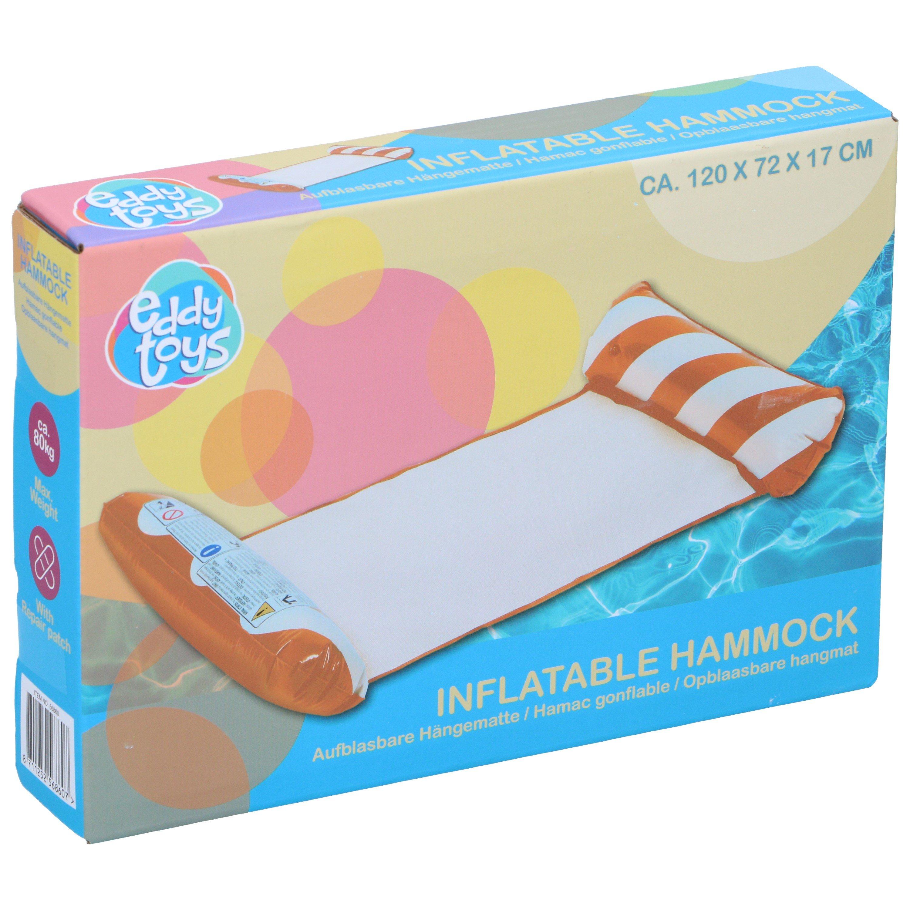 Orange/White - Eddy Toys - Inflatable Hammock 120x72cm - 2