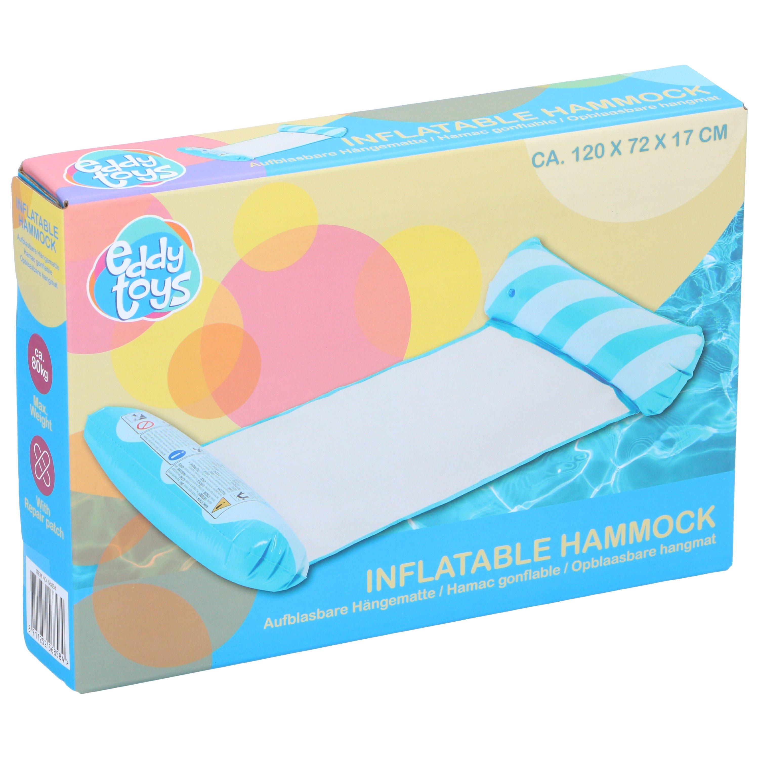 Blue/White - Eddy Toys - Inflatable Hammock 120x72cm - 2