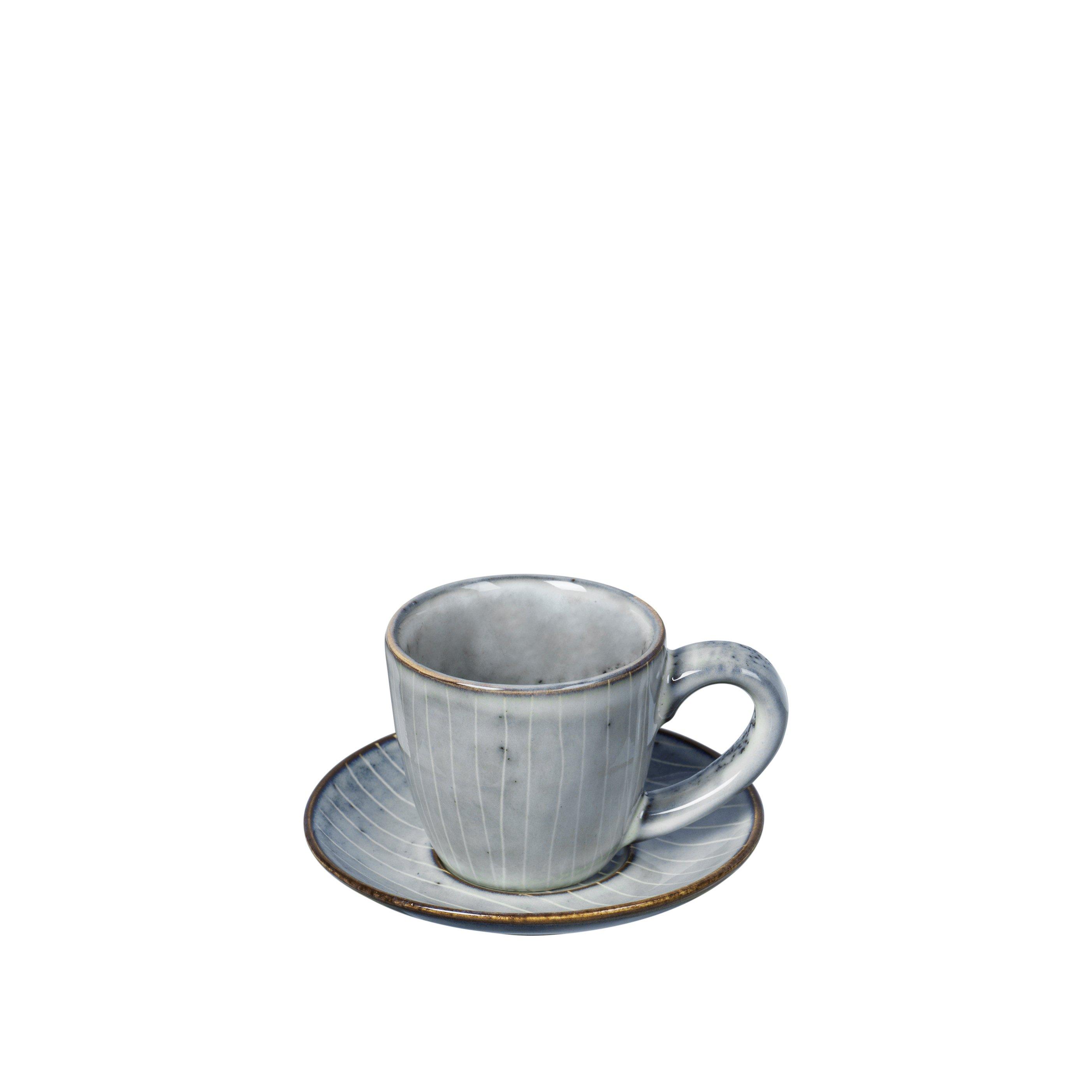 Stoneware Sea - Broste Copenhagen - Nordic Espresso Cup & Saucer