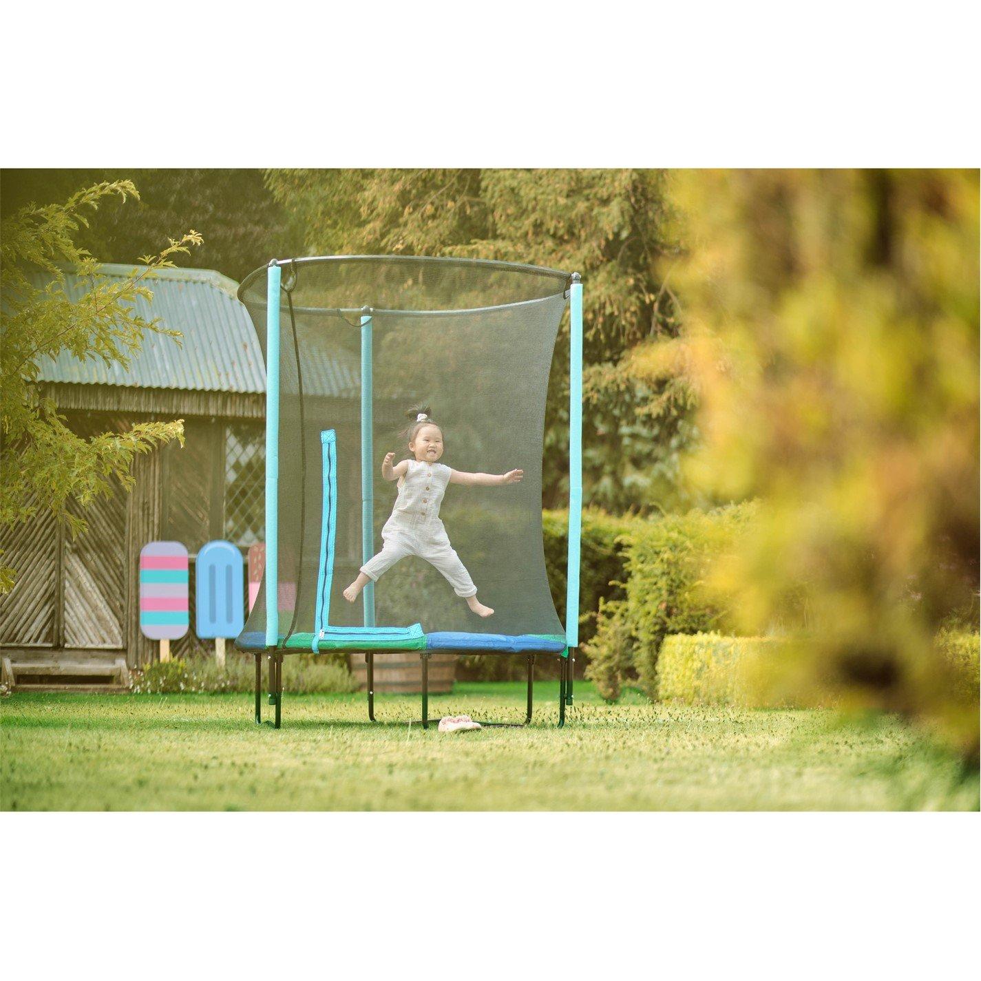 Blue/Green - Plum Play - Plum Junior Springsafe Trampoline & Enclosure - Blue/Green - 1