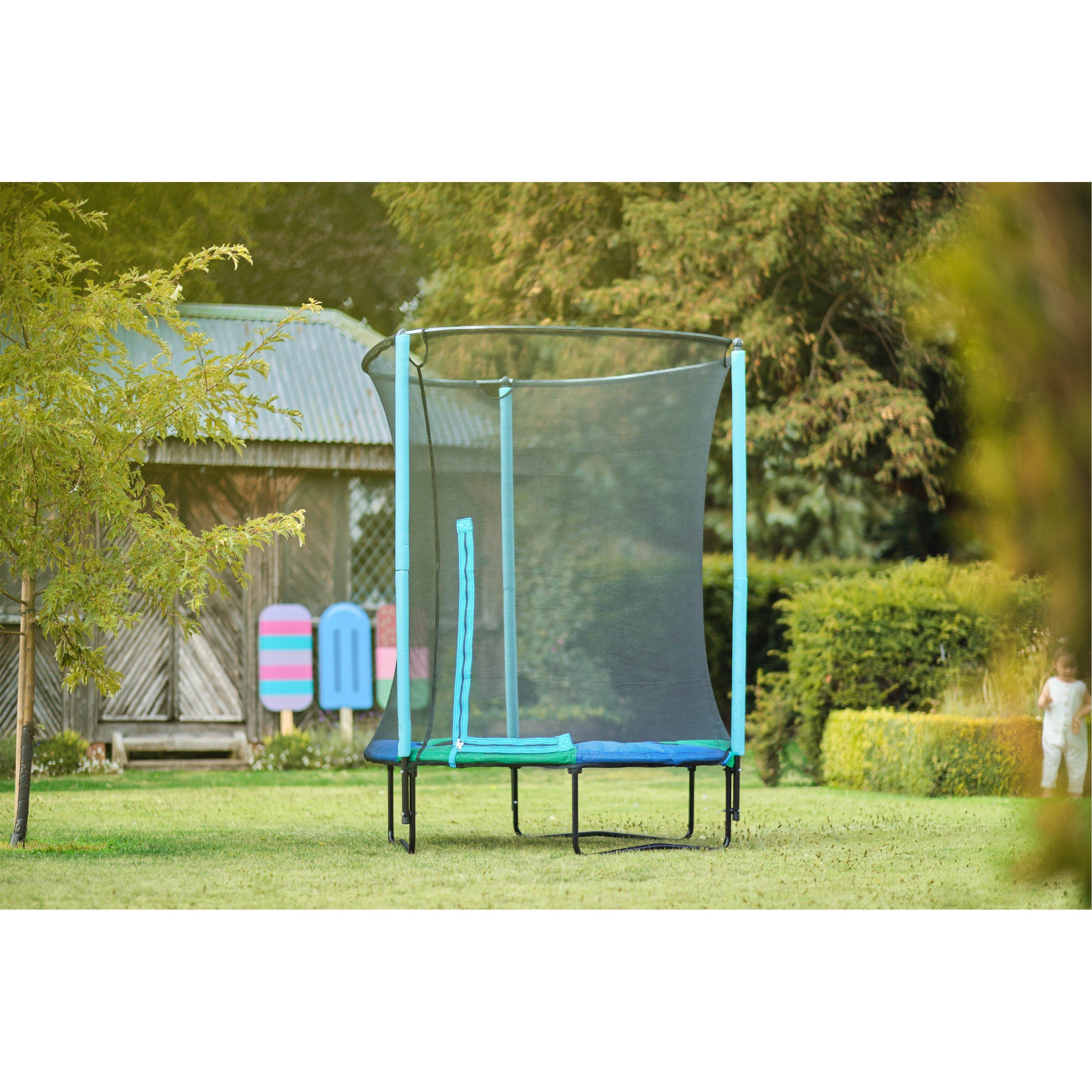 Blue/Green - Plum Play - Junior Springsafe Trampoline & Enclosure - Blue/Green - 3