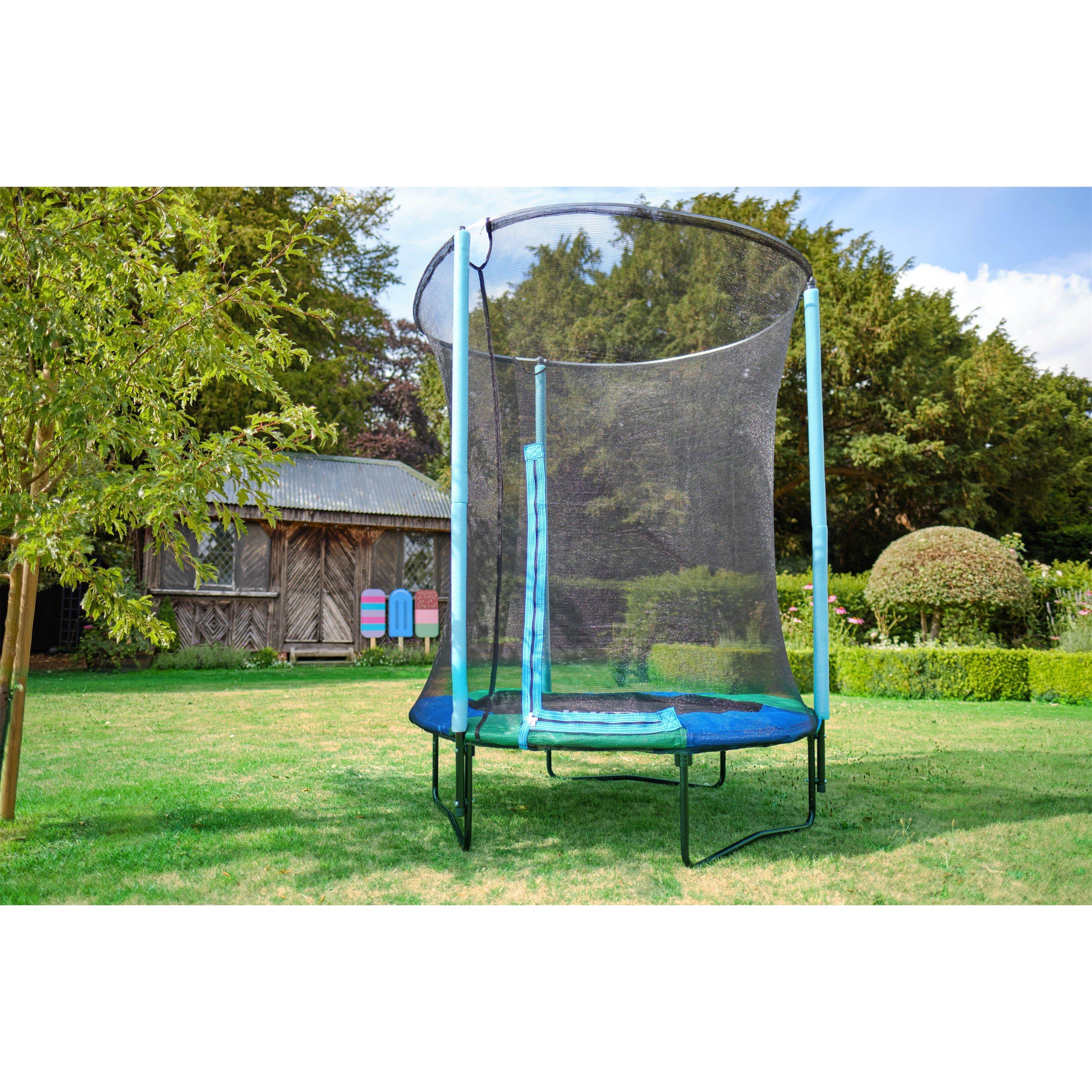 Blue/Green - Plum Play - Junior Springsafe Trampoline & Enclosure - Blue/Green - 4