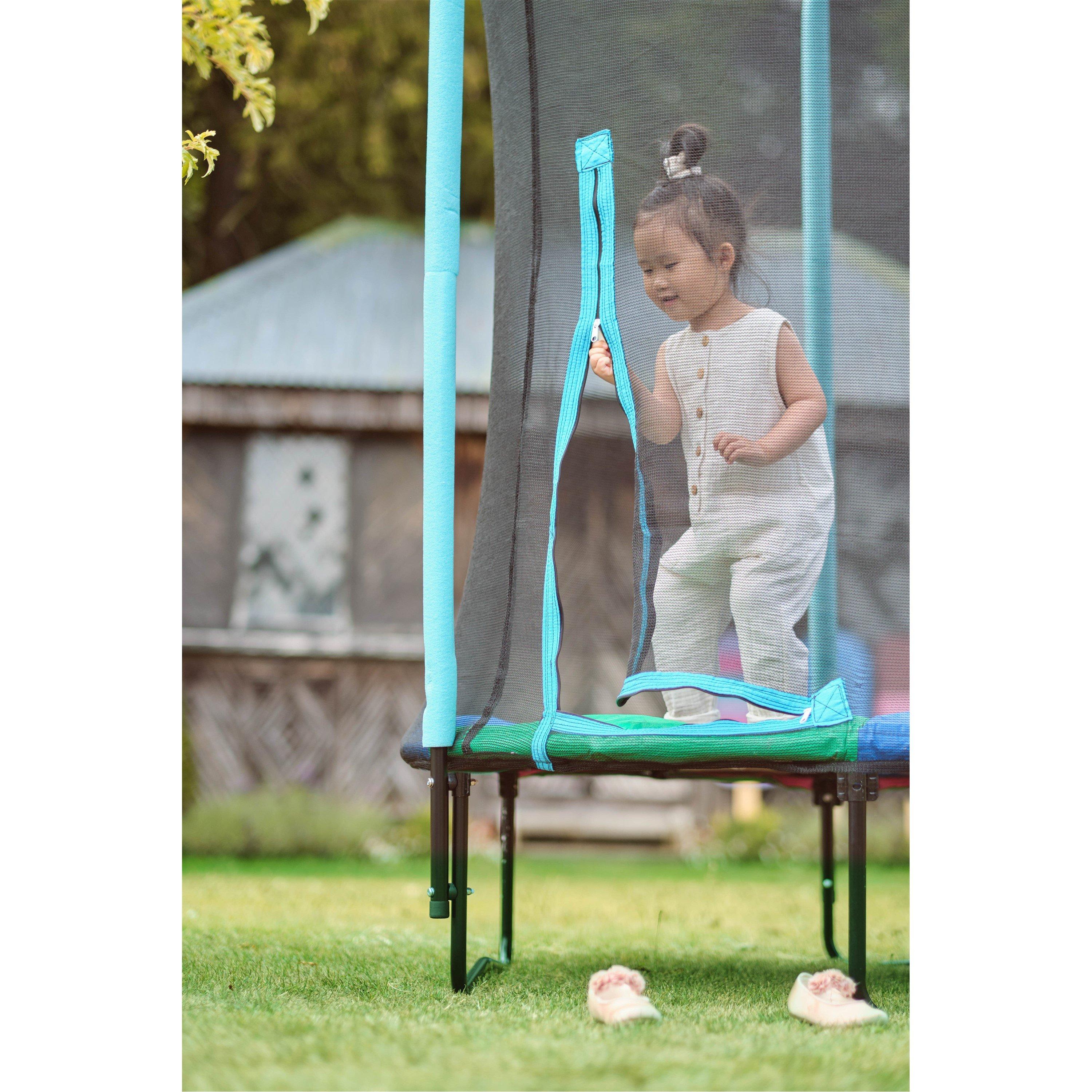 Blue/Green - Plum Play - Junior Springsafe Trampoline & Enclosure - Blue/Green - 5