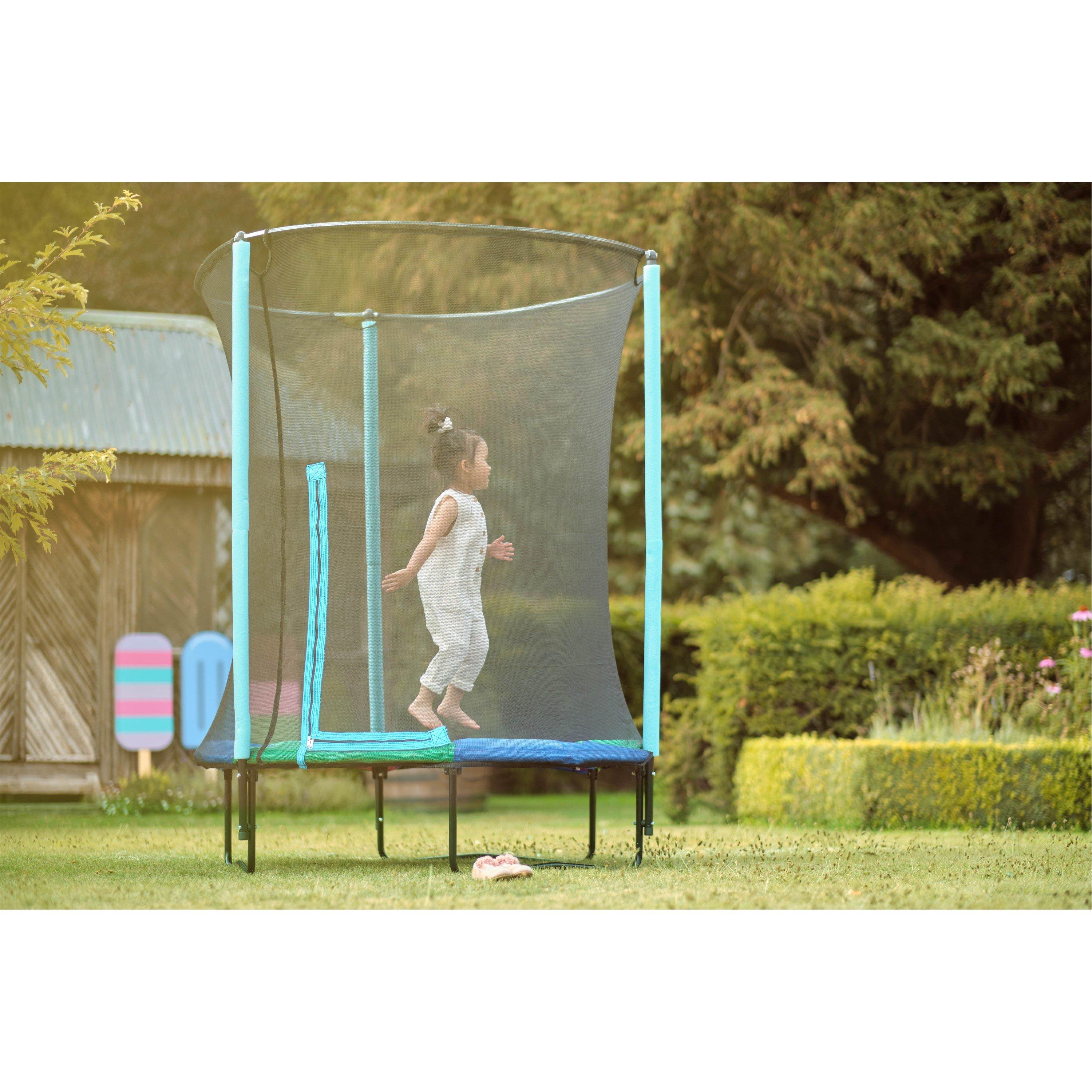 Blue/Green - Plum Play - Junior Springsafe Trampoline & Enclosure - Blue/Green - 8