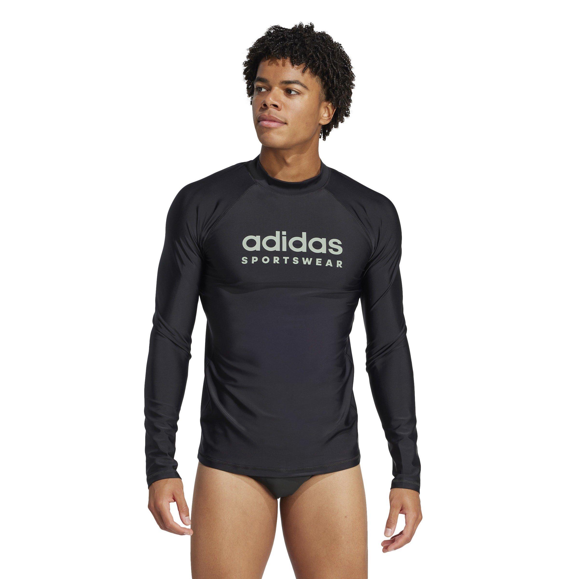 Black/Sil Green - adidas - Long Sleeve Rash Guard Mens - 2