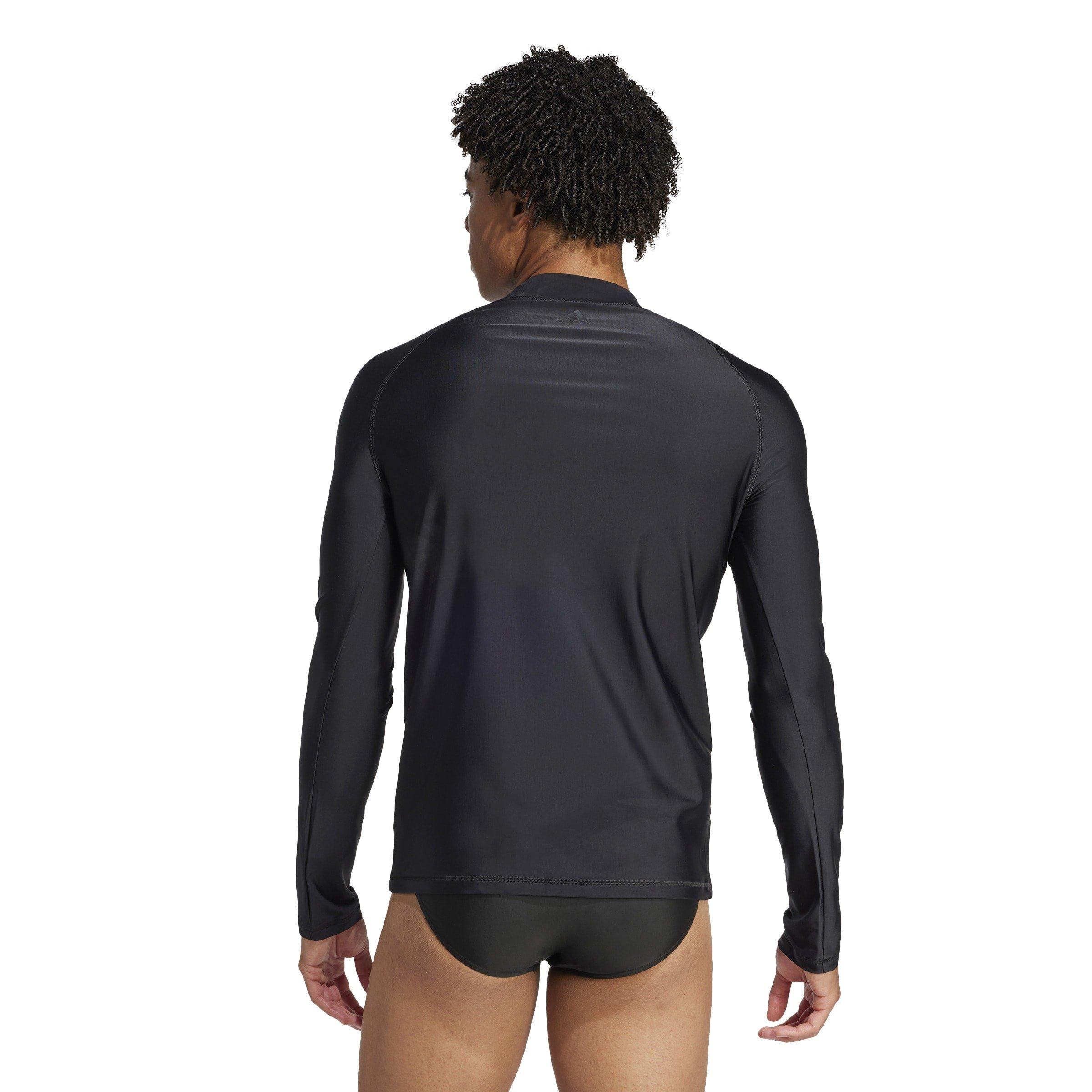 Black/Sil Green - adidas - Long Sleeve Rash Guard Mens - 3