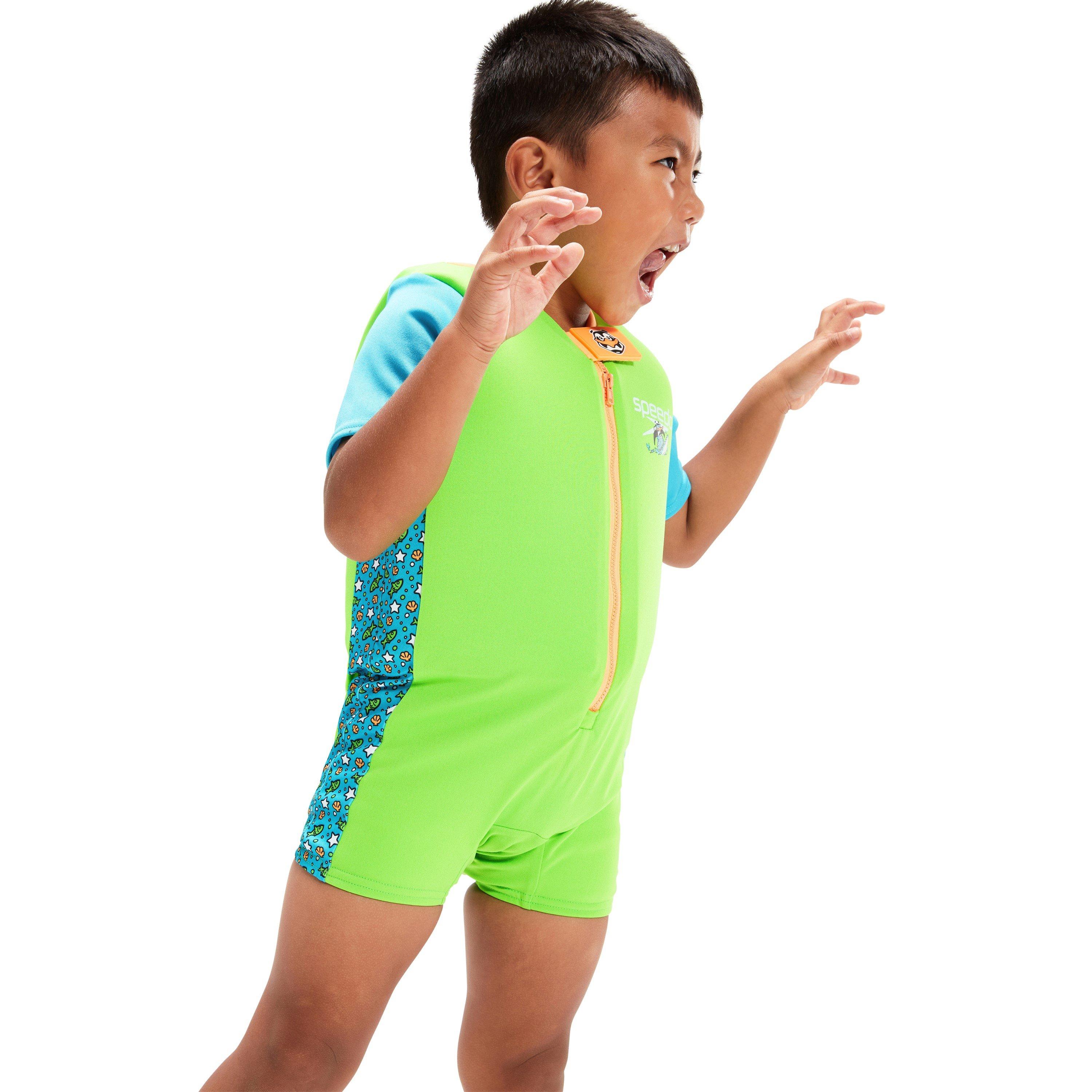 Azure/Green - Speedo - Learn to Swim Float Suit - 2