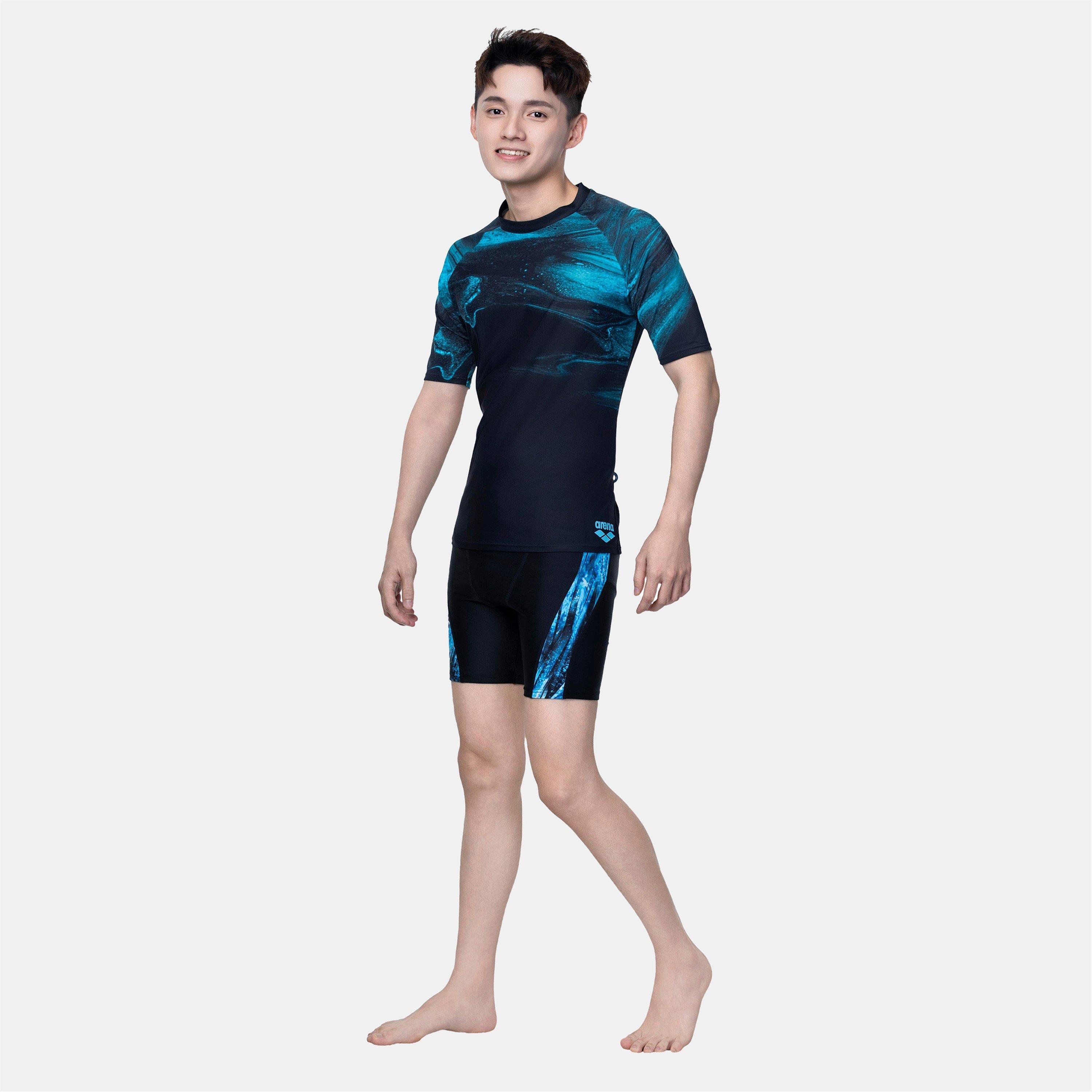 Black/Green - Arena - Short Sleeve UV Rash Vest - 2