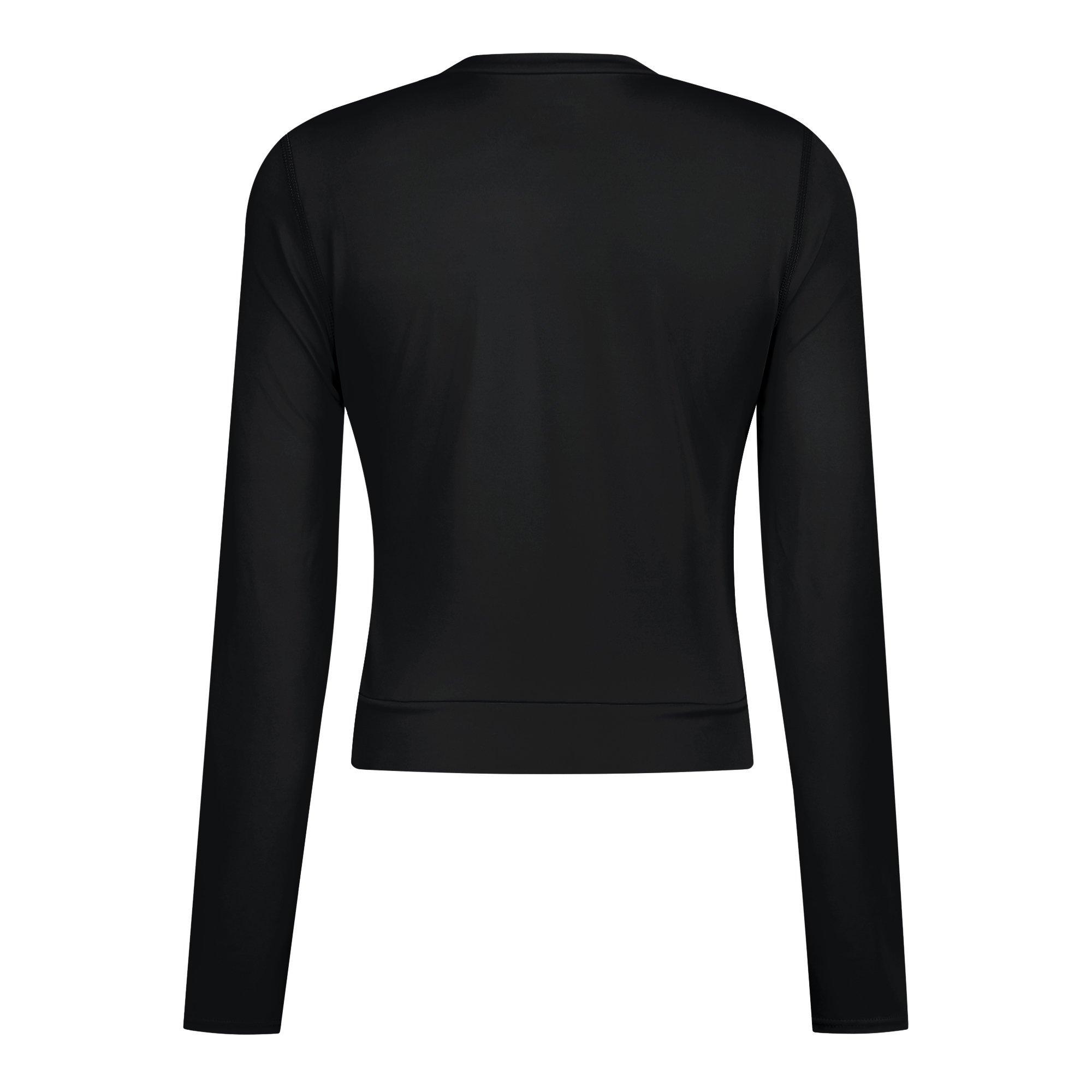 Black - Arena - Women's Long Sleeve UV Cropped Rash Vest - 2