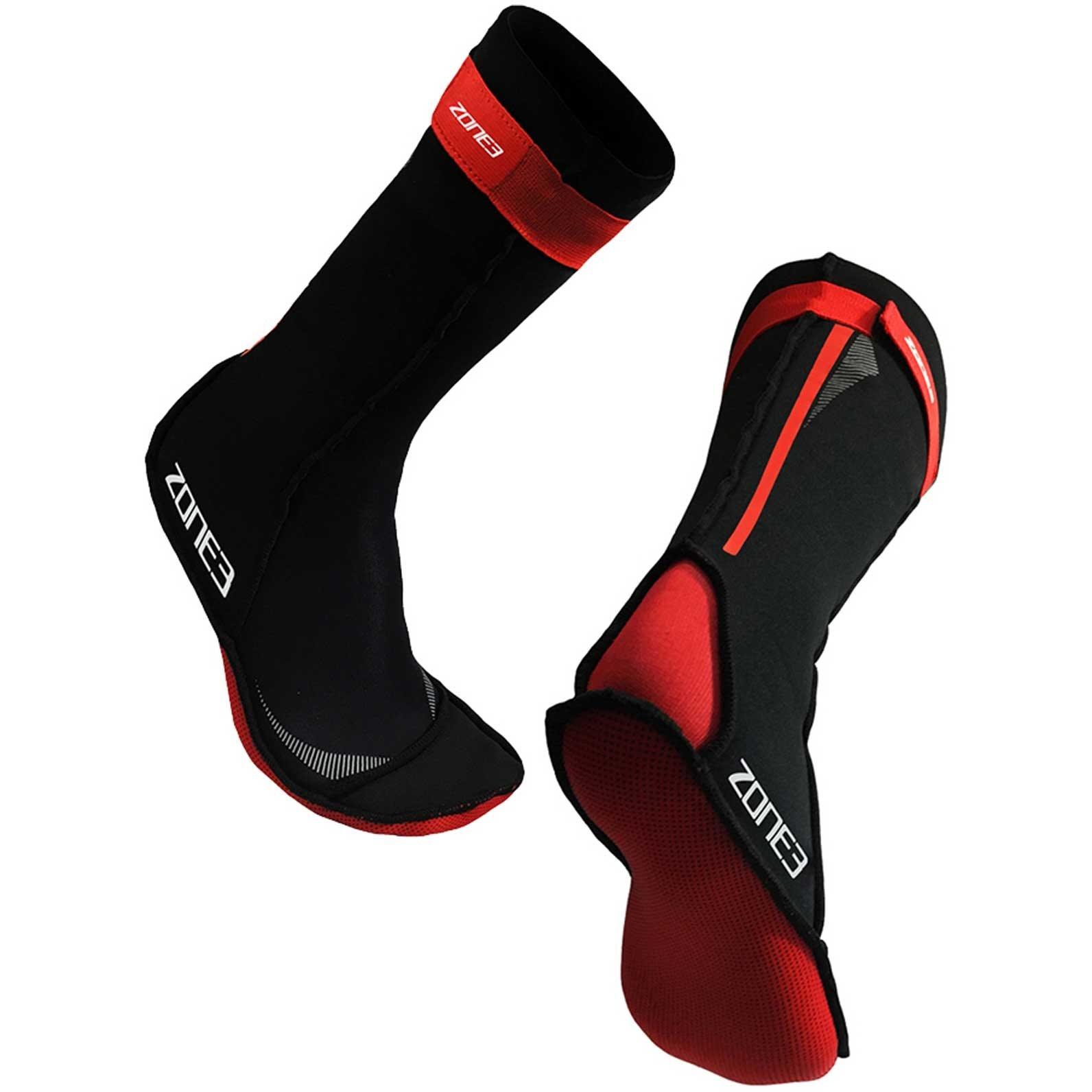 Preto/Vermelho - Zone3 - Neoprene Swim Socks - 1