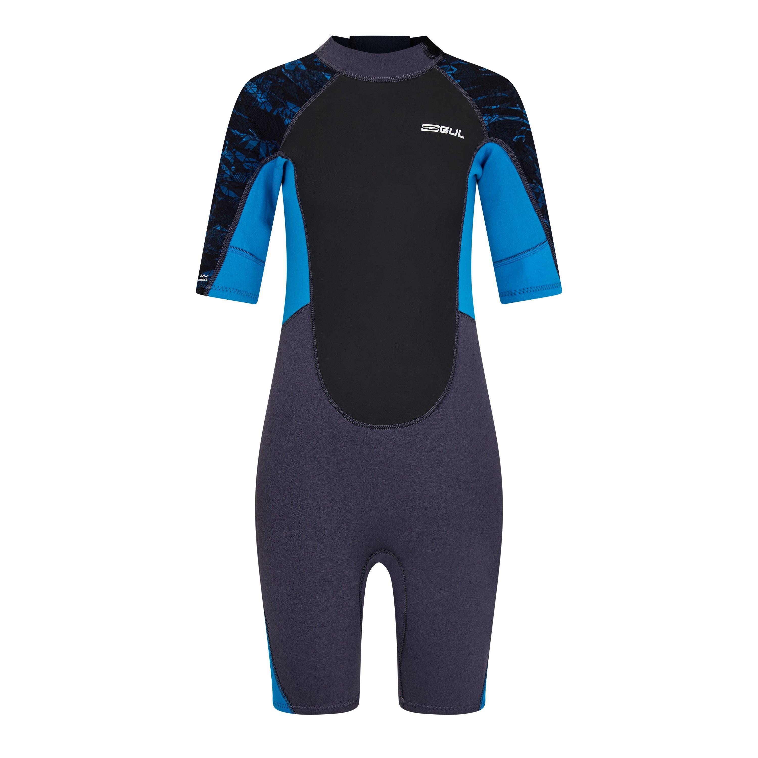 Grey/Blue - Gul - Unisex Kids' Wetsuit Shorties - 1